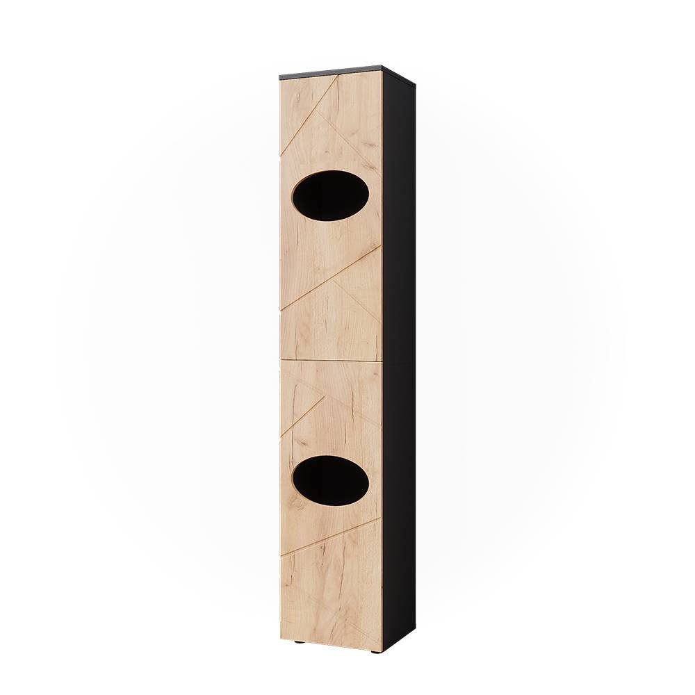 Vicco Hochschrank Irma, Anthrazit/Goldkraft Eiche, 37.2 x 192 cm (1-St)