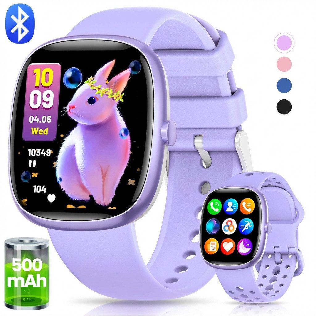 SWGOTA Smartwatch Kinder für Jungen und Mädchen 5-16 Jahren mit Telefon, IP68 Smartwatch (1,5 Zoll), Smartwatch für Kinder mit 20 Sportmodi/Herzfrequenz/Schlafmonitor, Kinder Smartwatch Schrittzähler, Wecker, Geschenk für Kinder