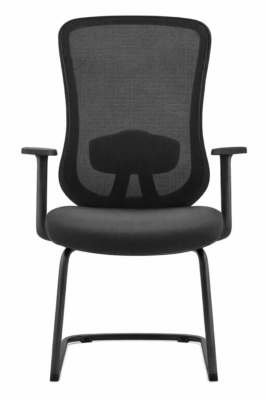 Xlmoebel Besucherstuhl Schwarzer Netzrücken und gepolsterter Sitz – Ergonomischer, Made in Europa