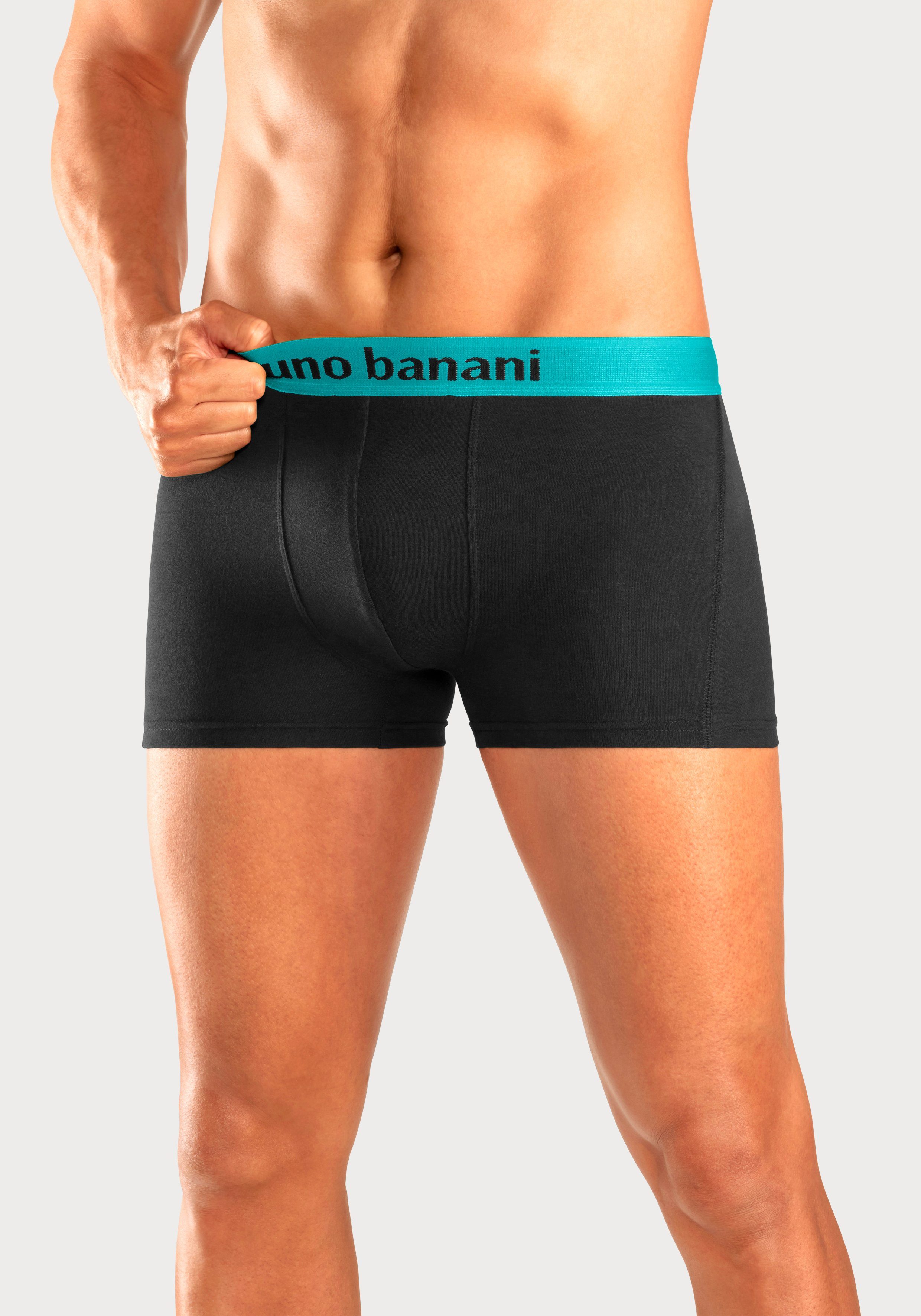 Bruno Banani Boxer Boxershorts für Herren (Packung, 4-St) mit farbigen Marken-Schriftzug am Bündchen