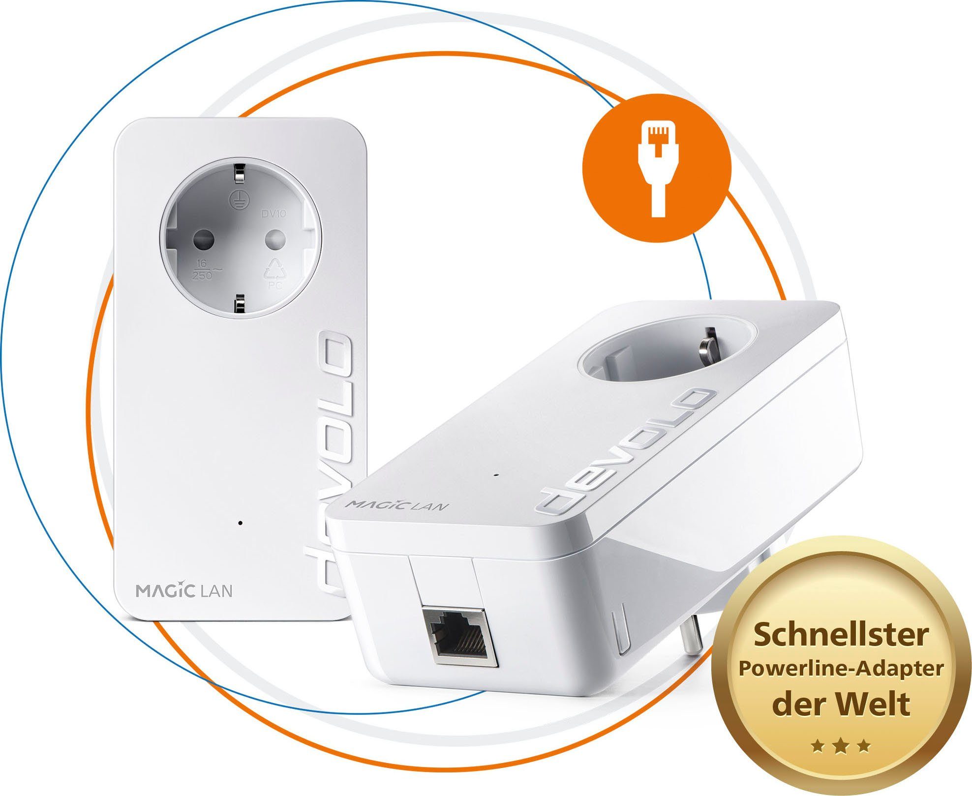 DEVOLO Magic 2 2x Starter LAN-Router LAN GbitLAN, Kit G.hn, (2400Mbit, Heimnetz)