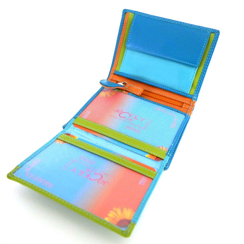 JOCKEY CLUB Geldbörse BO-KAAP M, hochkant, innen multicolor, 8 Kartenfächer, 2 Scheinfächer, Echtleder