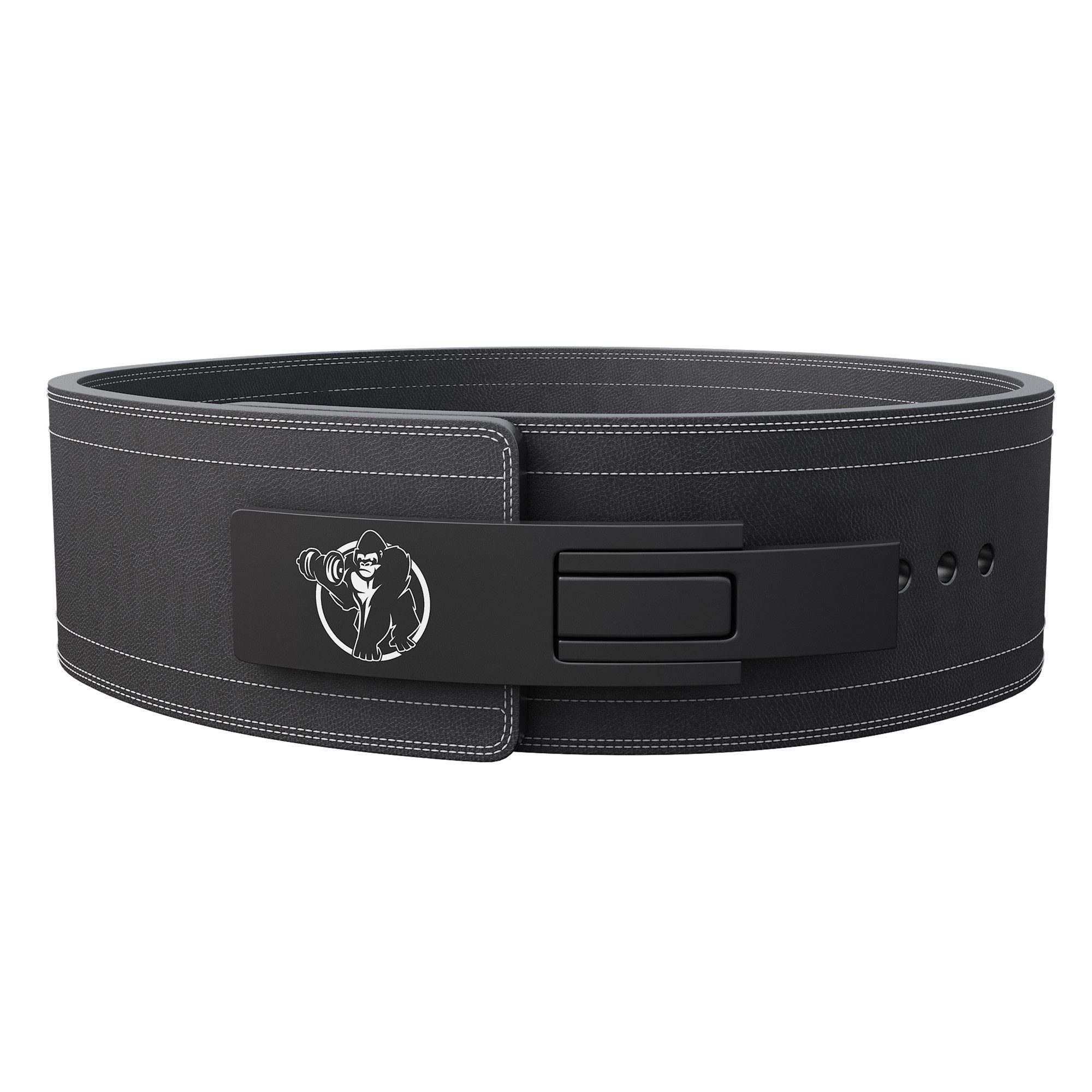 GORILLA SPORTS Ledergürtel Gewichthebergürtel Leder 10 mm Hebelverschluss S M L XL Der Schnellverschluss-Hebelmechanismus sitzt in Sekunden fest.