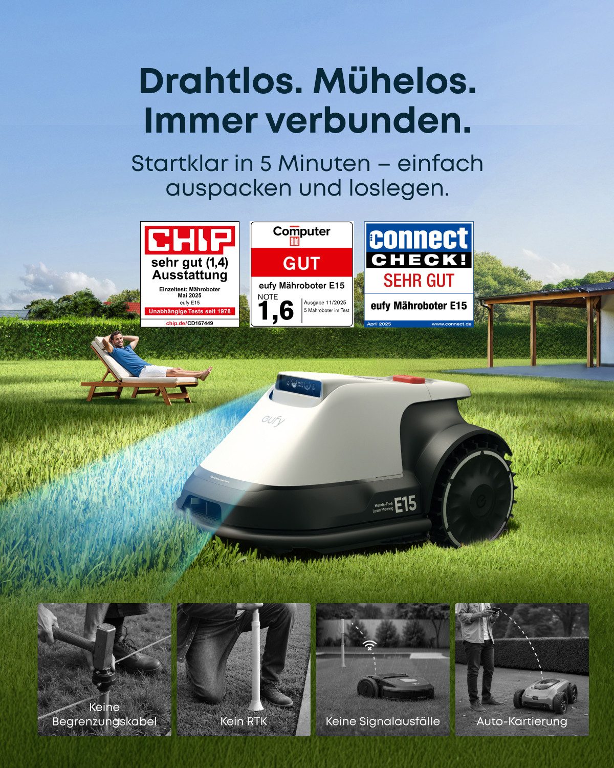 eufy Rasenmähroboter eufy E15 Mähroboter In günstig online kaufen