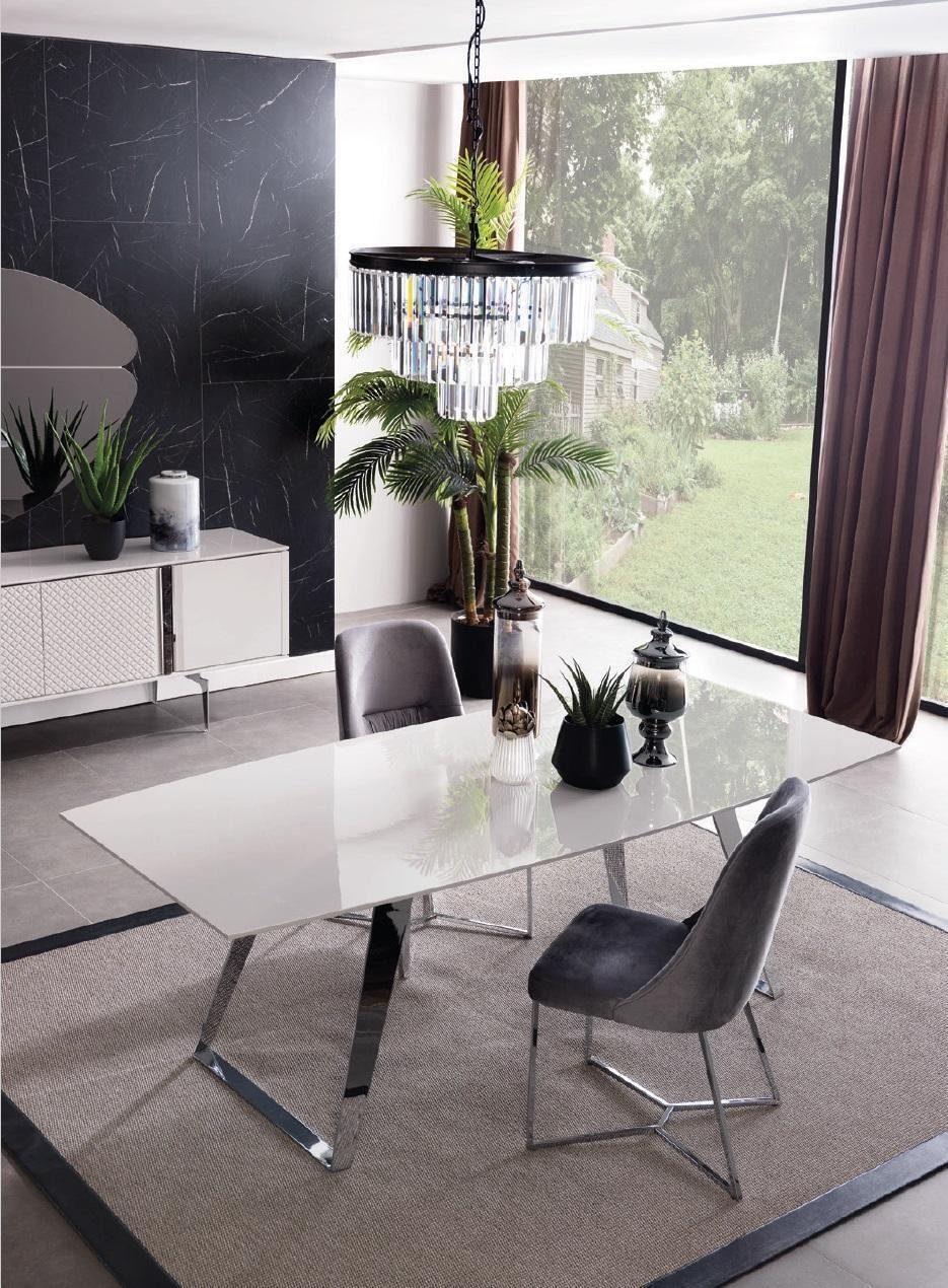 Tisch Stuhl Esszimmer-Set Garnitur Sofa Möbel JVmoebel 8tlg, Set 4x Anrichte (8-St) Spiegel