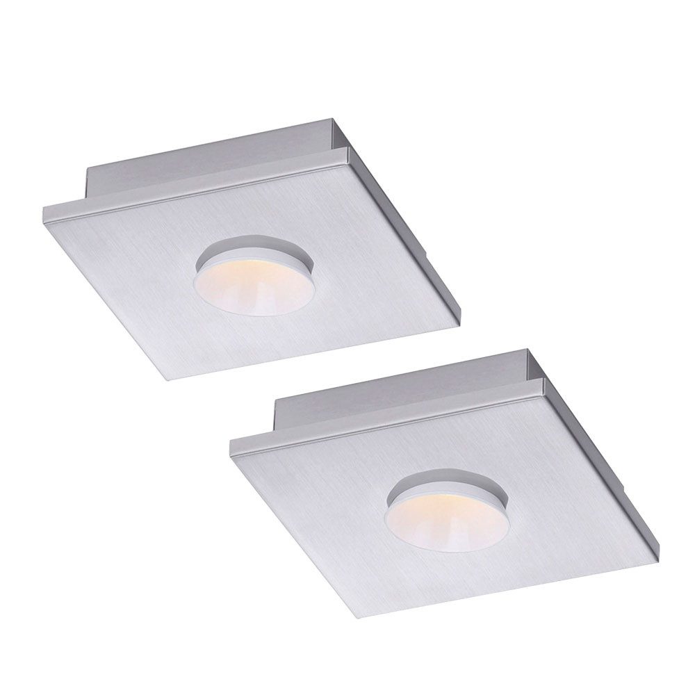 FISCHER & HONSEL LED Deckenleuchte, LED-Leuchtmittel fest verbaut, Warmweiß, Deckenlampe Deckenleuchte LED weiß Wohnraumlampe 3-Stufen 2er Set