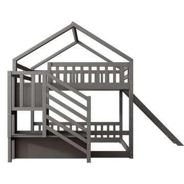 DOTMALL Etagenbett Etagenbett Hausbett, Kinderbett mit Geländer, 140x200cm