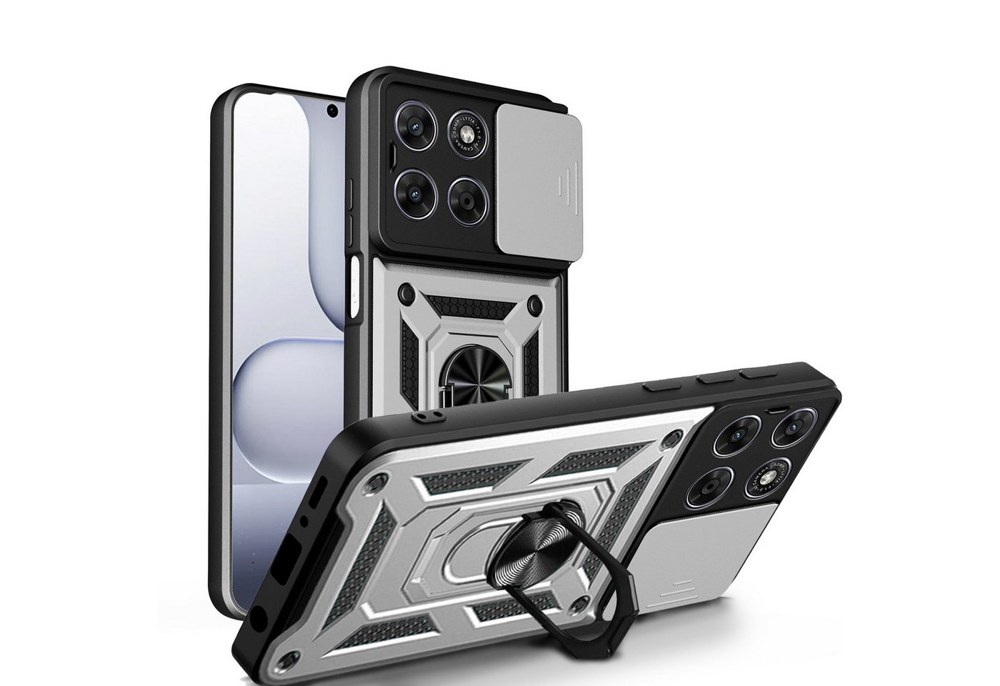 betterfon Handyhülle für Motorola - Outdoor Case mit Kameraschutz & Ring, Outdoorhülle mit Ringhalter Smartstand Kameraschutz und Silikonkern