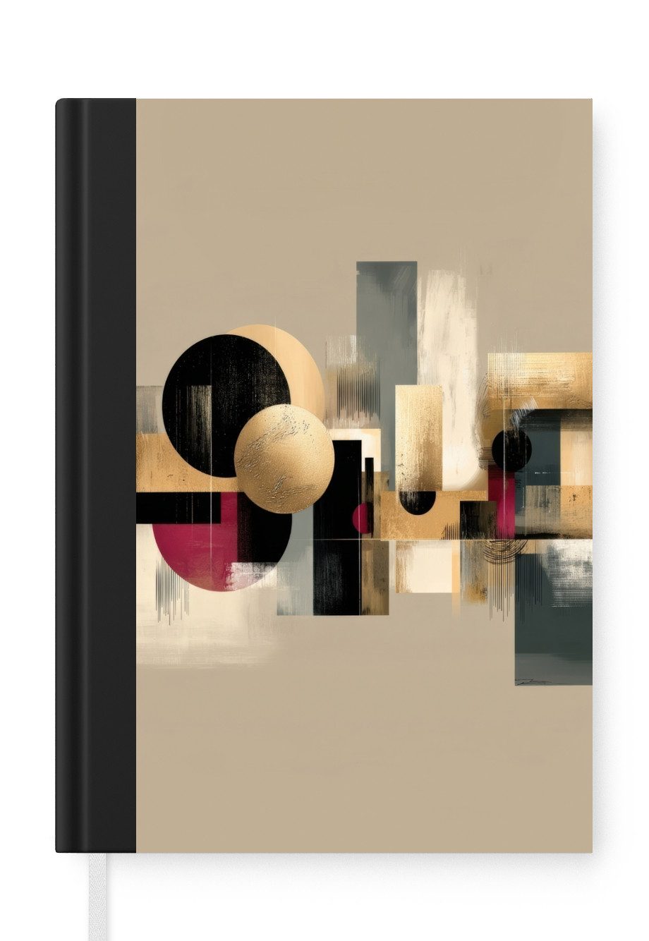 MuchoWow Notizbuch Abstrakt - Formen - Beige - Texturen, Notebook, Notizblock a5, Tagebuch, Journal Liniert