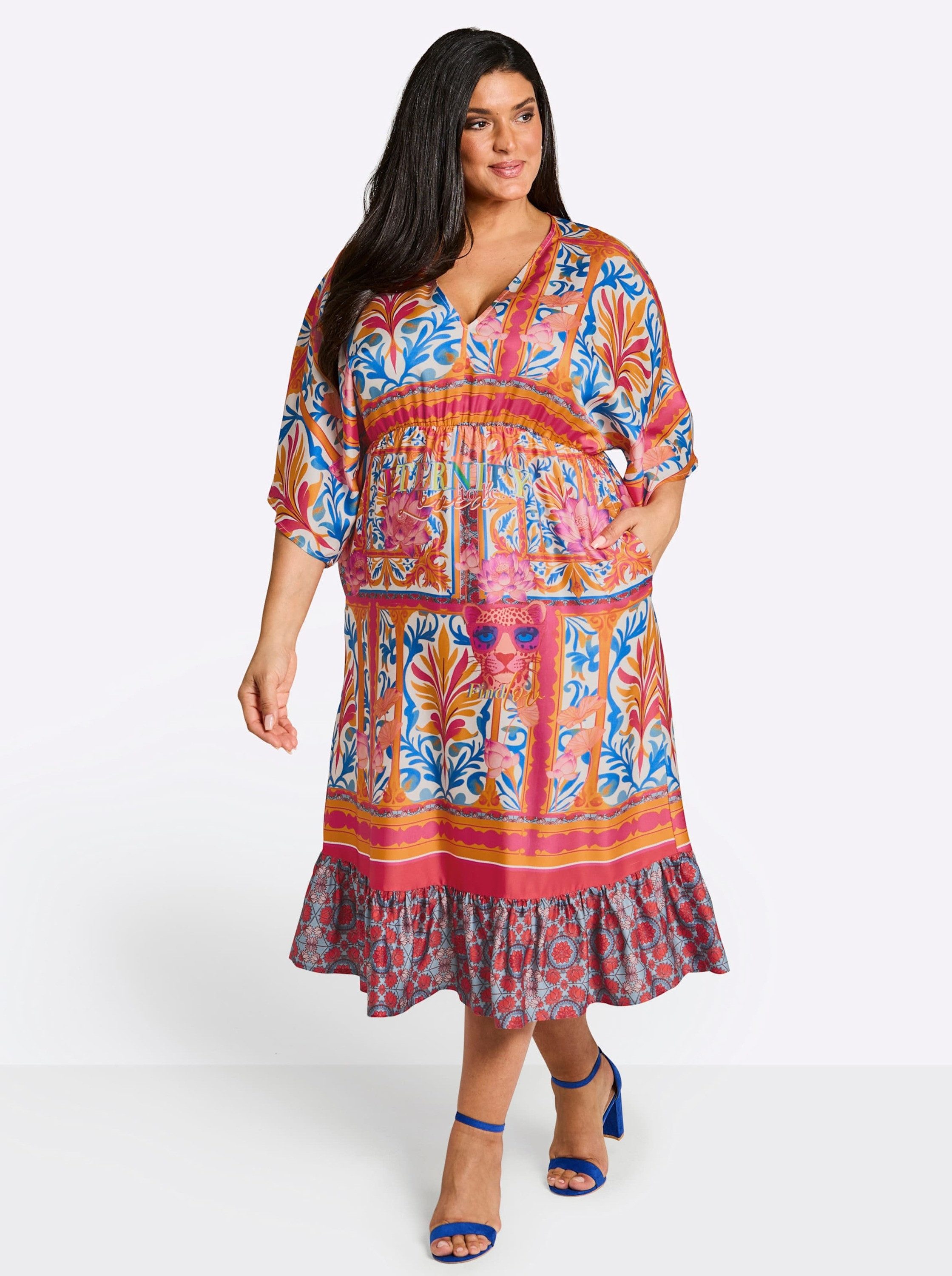 Sheego Etuikleid Kleid Kurzarm