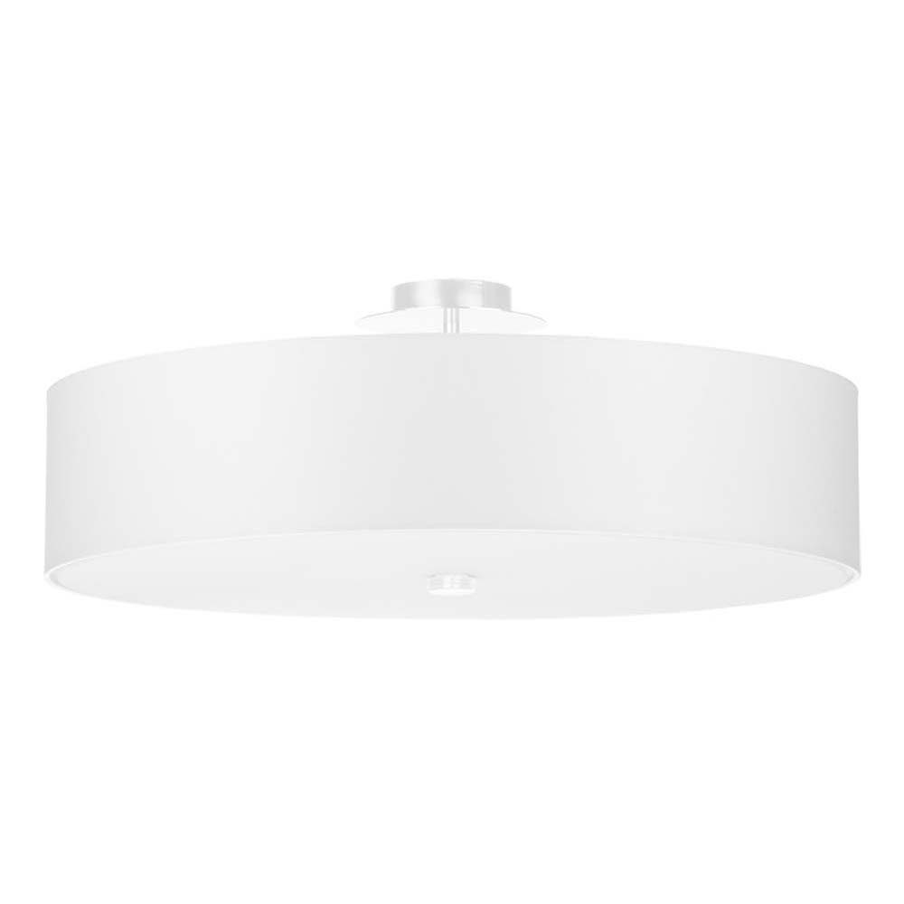 etc-shop Deckenstrahler, Leuchtmittel nicht inklusive, Deckenleuchte Deckenlampe Stoff Weiß Glas Stahl L 50 cm Wohnzimmer