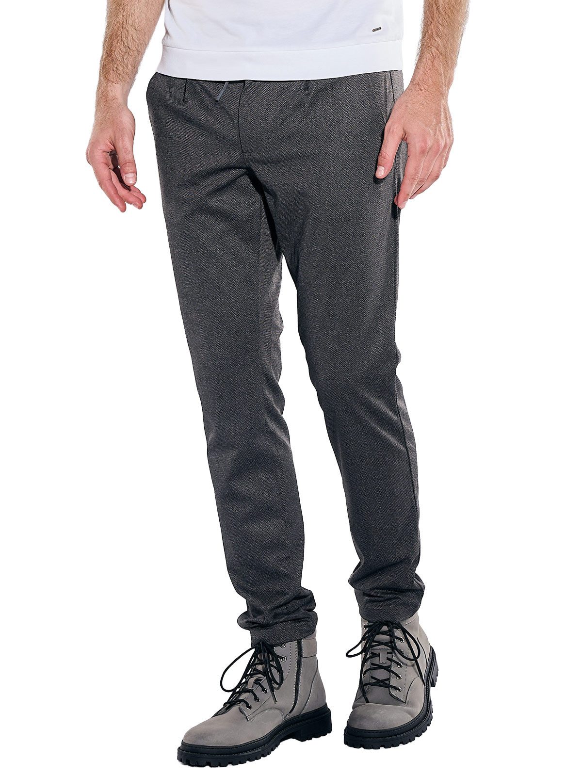 emilio adani Stoffhose Herren Chino mit Kordelzug, Dunkelbraun