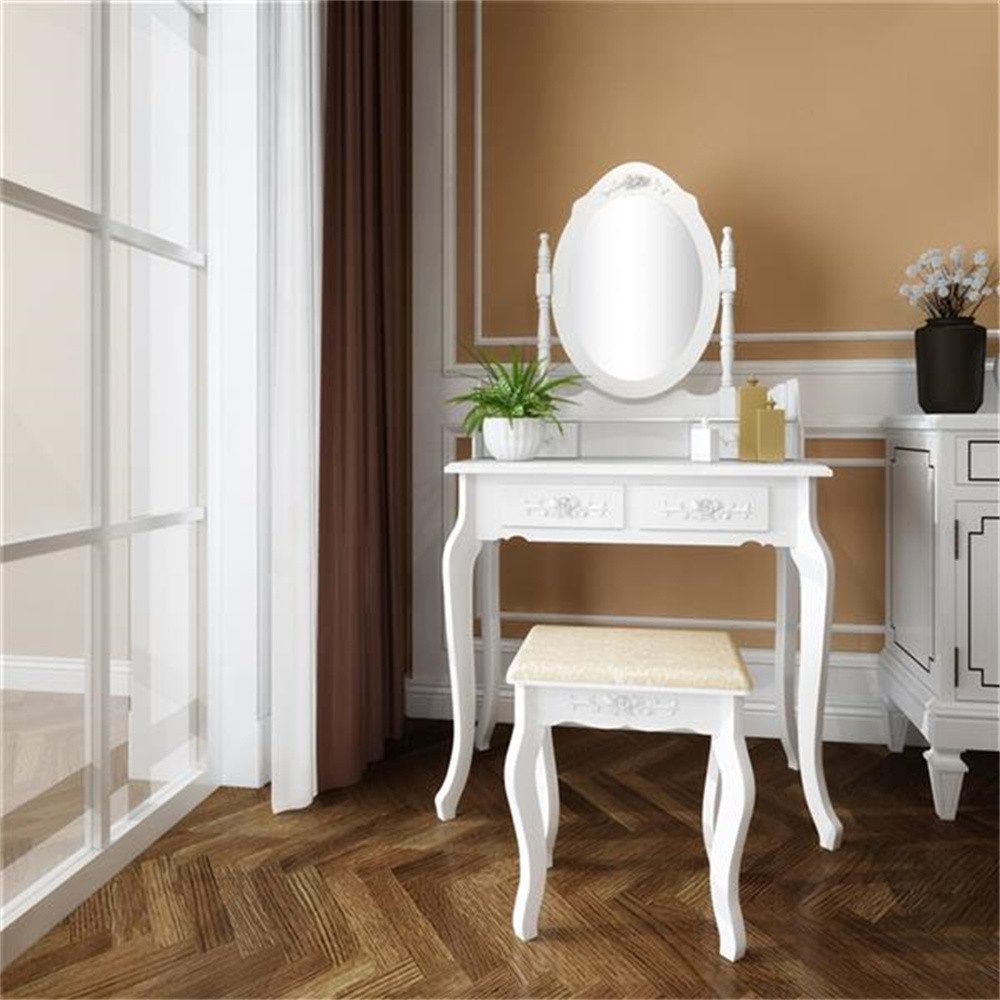 Schminktisch Modern Concise 4-Schublade 360-Grad-Drehung