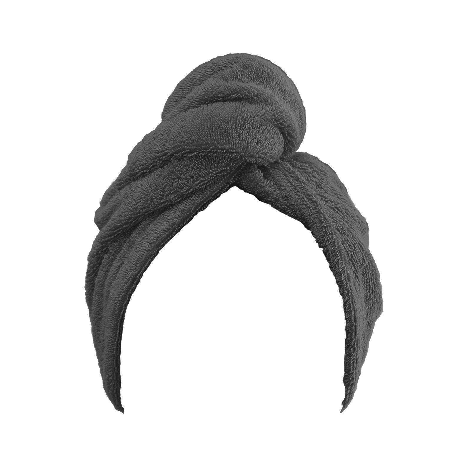 Frottee Baumwolle 72x27 HOME Turban-Handtuch Anthrazit Kopfhandtuch cm Haar-Turban CLASS COLLECTION