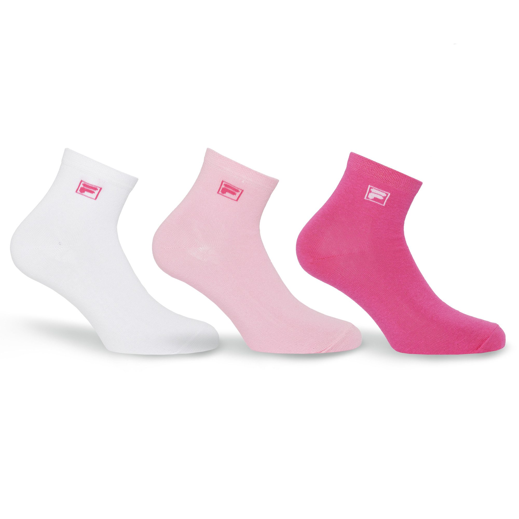 Fila Kurzsocken UNISEX QUARTER PLAIN SOCKS (3-Paar) mit eingestrickem Logo