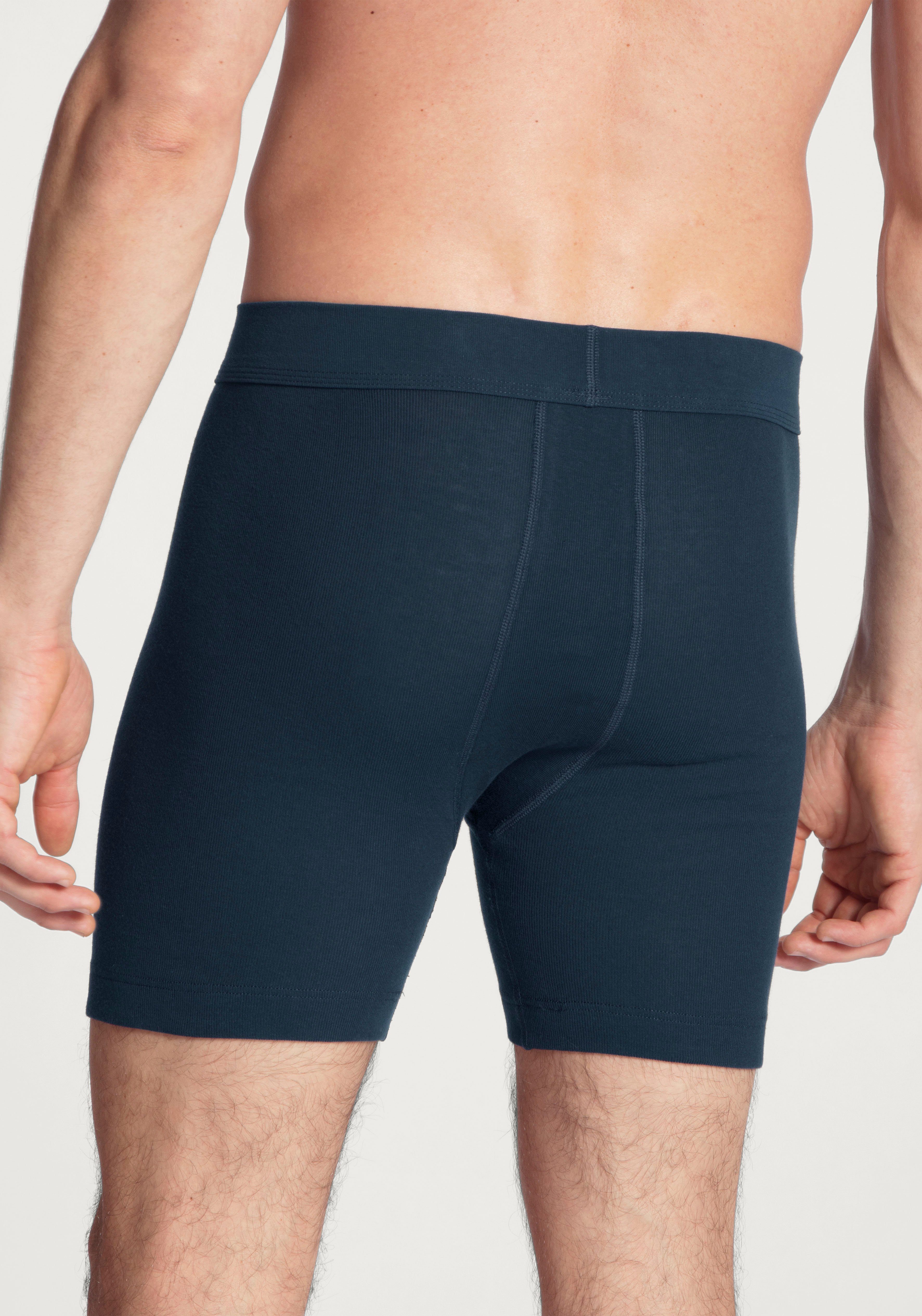 CALIDA Langer Boxer Cotton 1:1 elastischer Softbund, Eingriff, Feinripp-Qualität, langes Bein