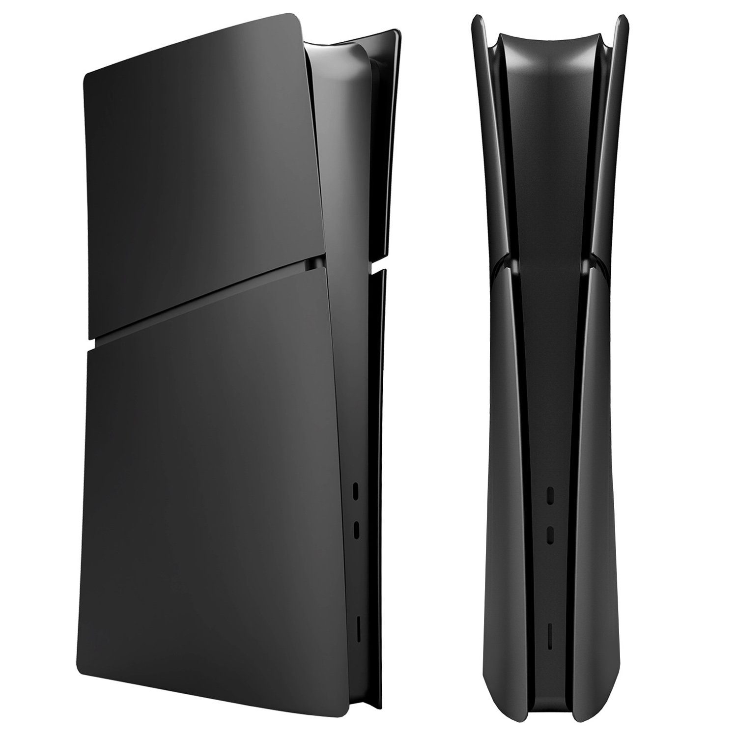 zggzerg PS5 slim Bildbausteine Cover Ersatzplatte Seitenplatten PlayStation 5-Controller (Ersatzplatten Hülle Skin Konsole Hartes Seitenplatten Zubehör Shock-Absorbing und Anti-Scratch, Schwarz)