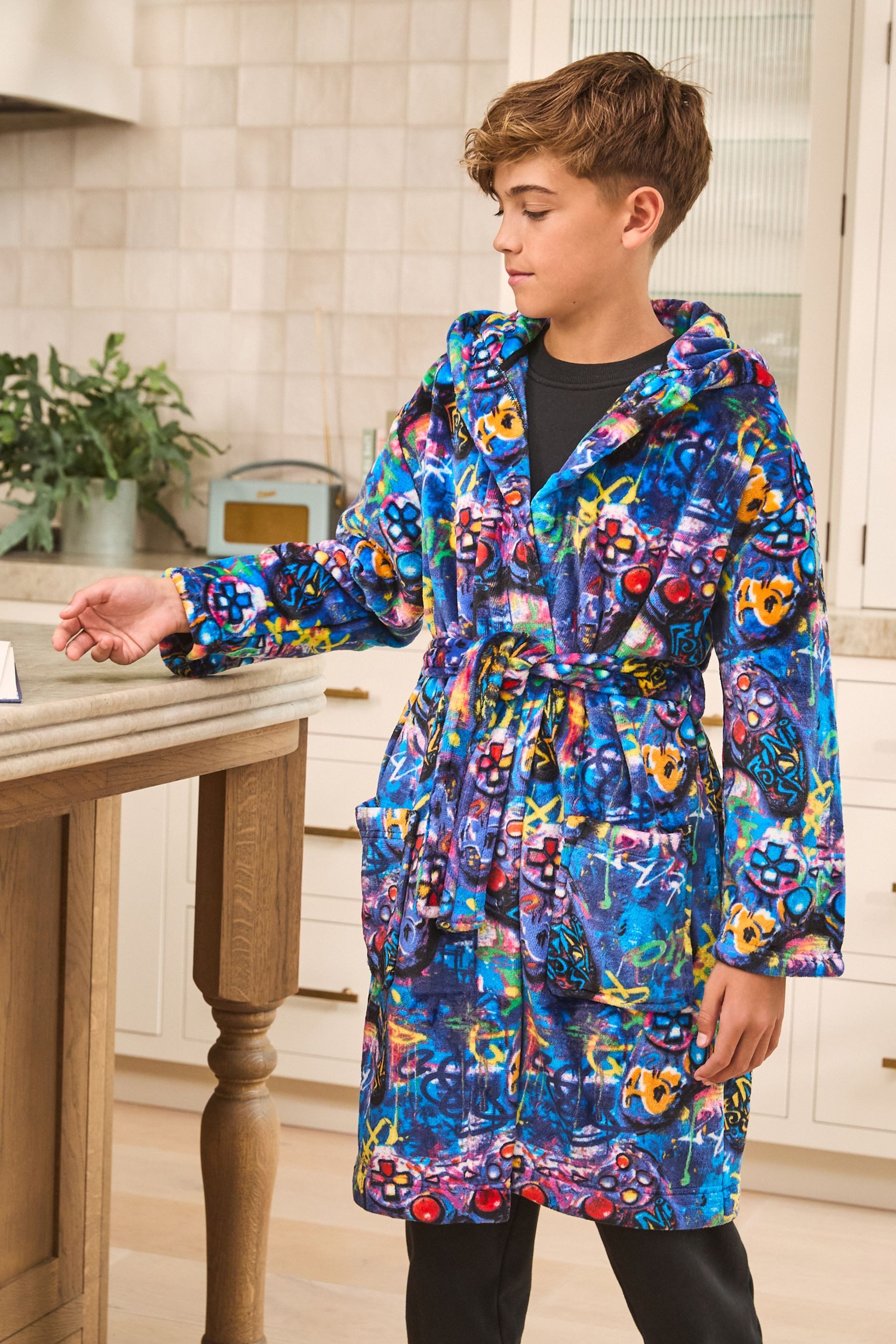 Next Kinderbademantel Fleece-Bademantel, Polyester (recycelt), Polyester