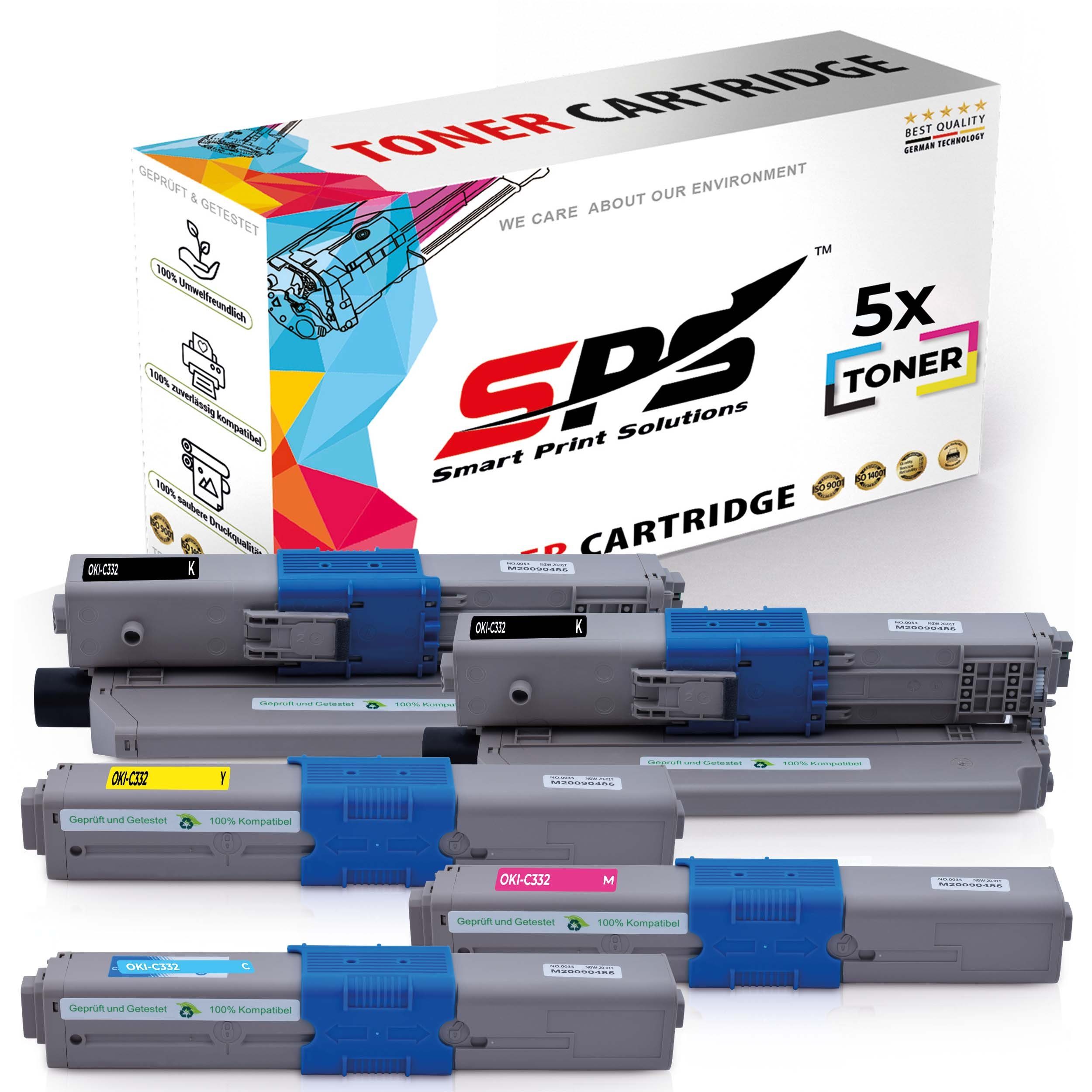 SPS Tonerkartusche 5x Multipack Set Kompatibel für OKI C 332 (4650871, (5er Pack, 5x Toner)