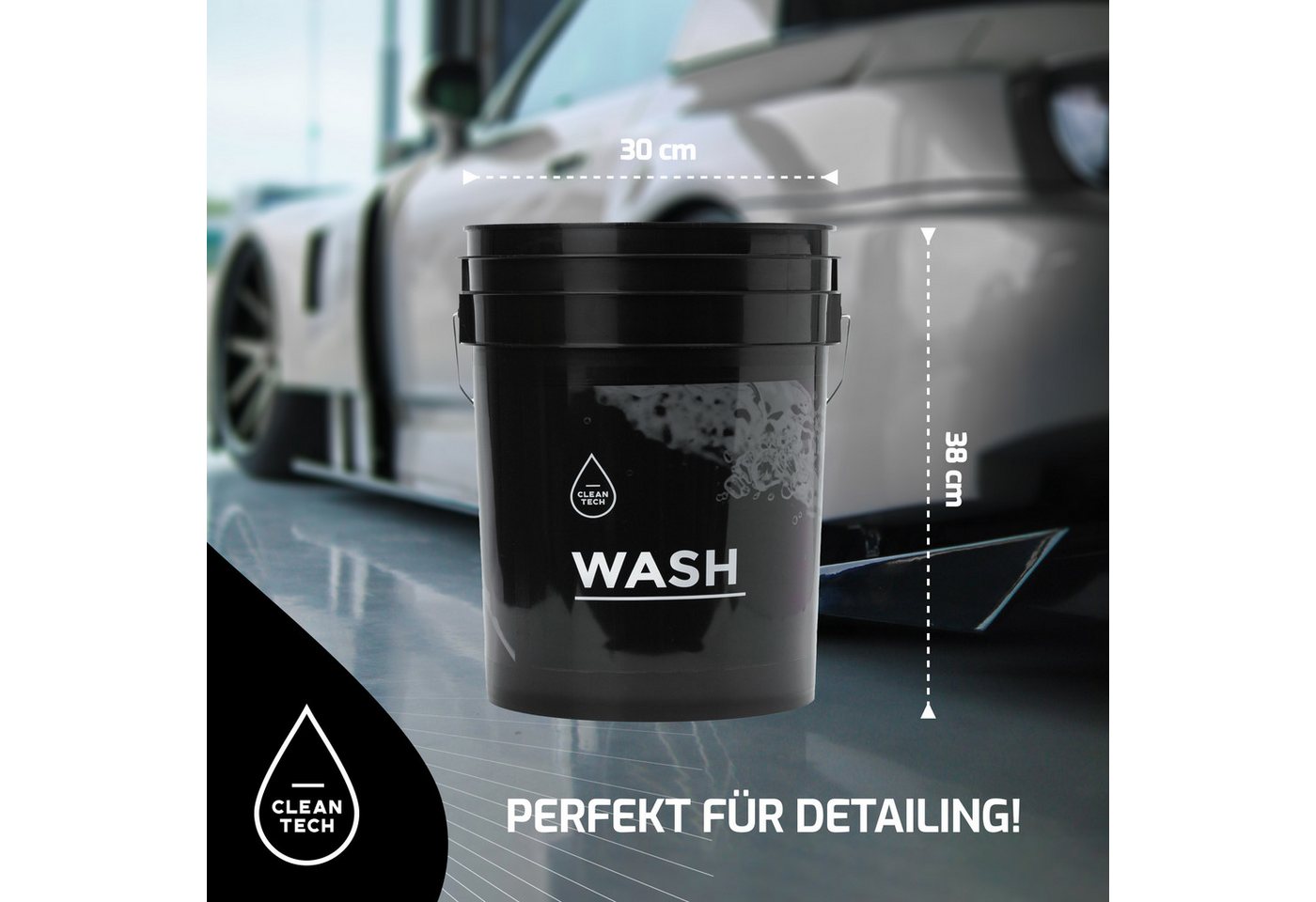 Thumbnail - BENBOW Reinigungs-Set Wascheimer 20L schwarz, (1-teilig), Wascheimer 20L schwarz