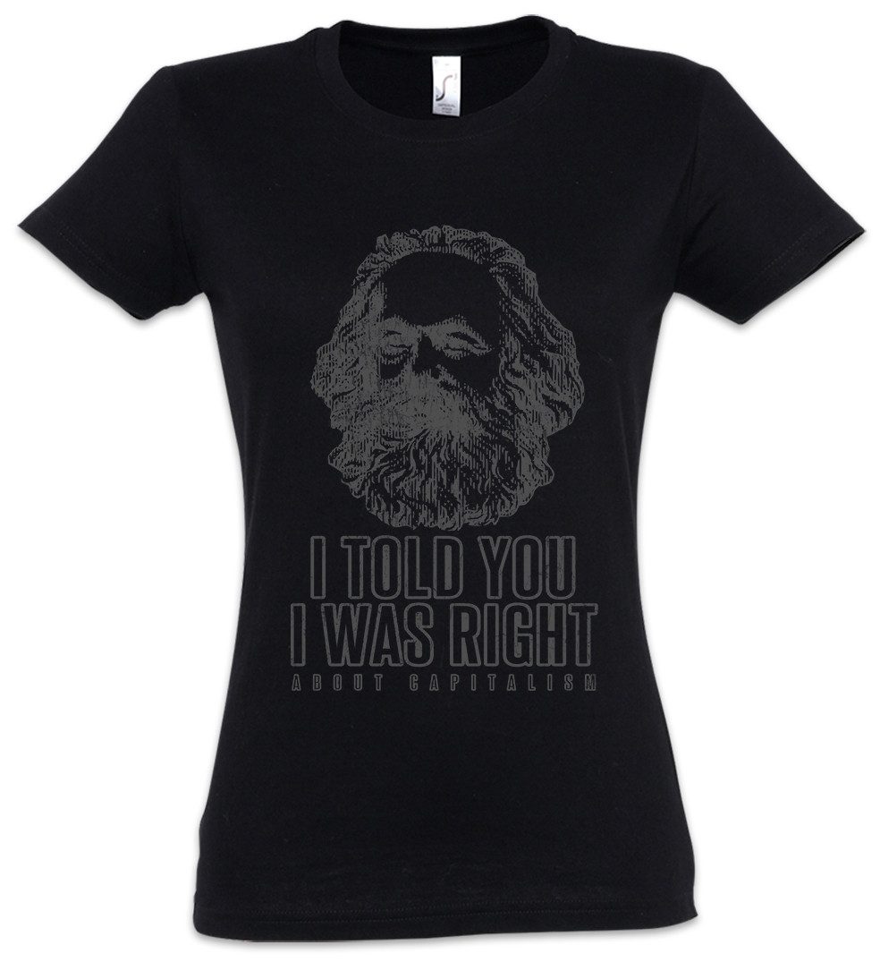 Print-Shirt I Told You I Was Right Damen T-Shirt About Capitalism Kommunismus Fun