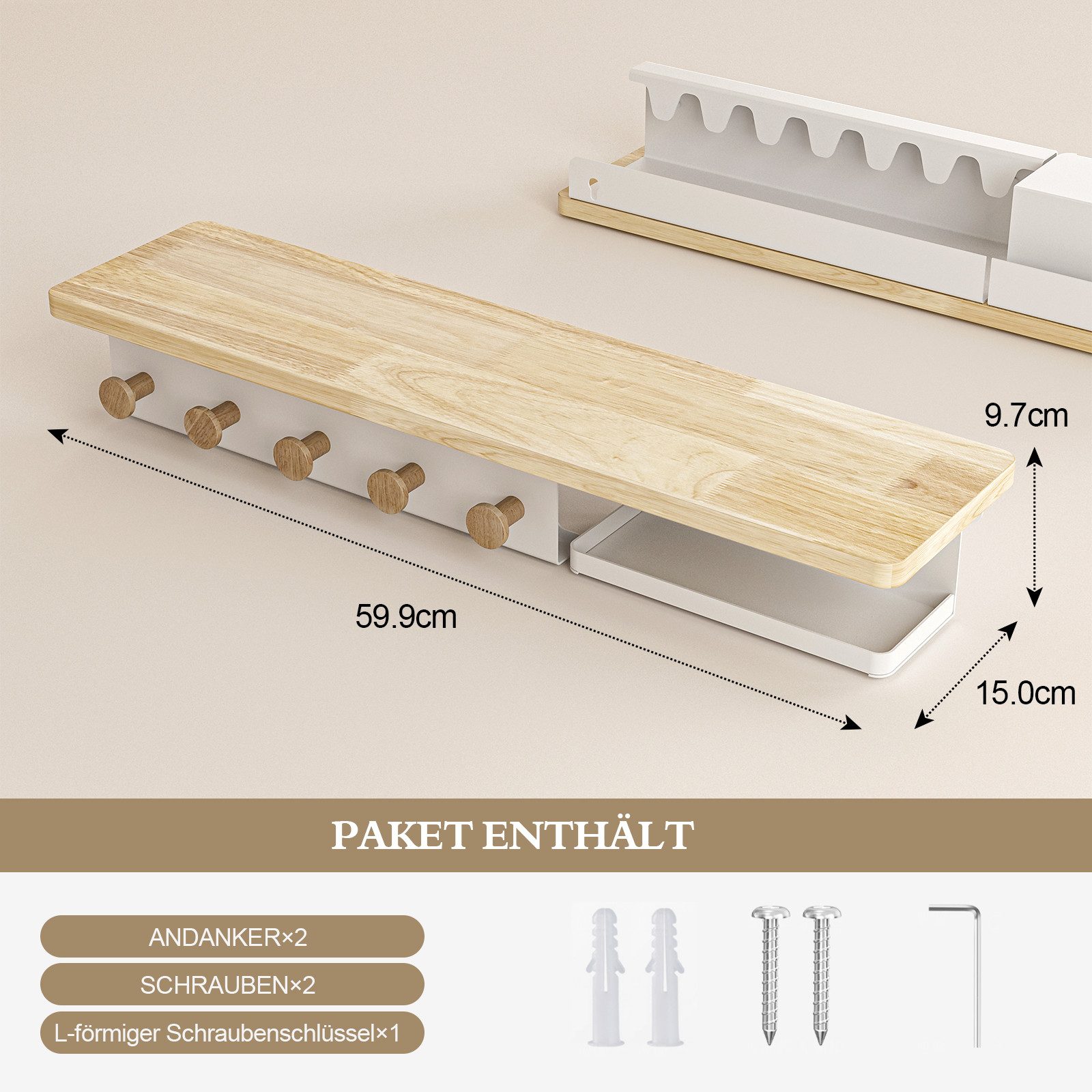 Kapanou Wandgarderobe Schwebende Regale für die günstig online kaufen