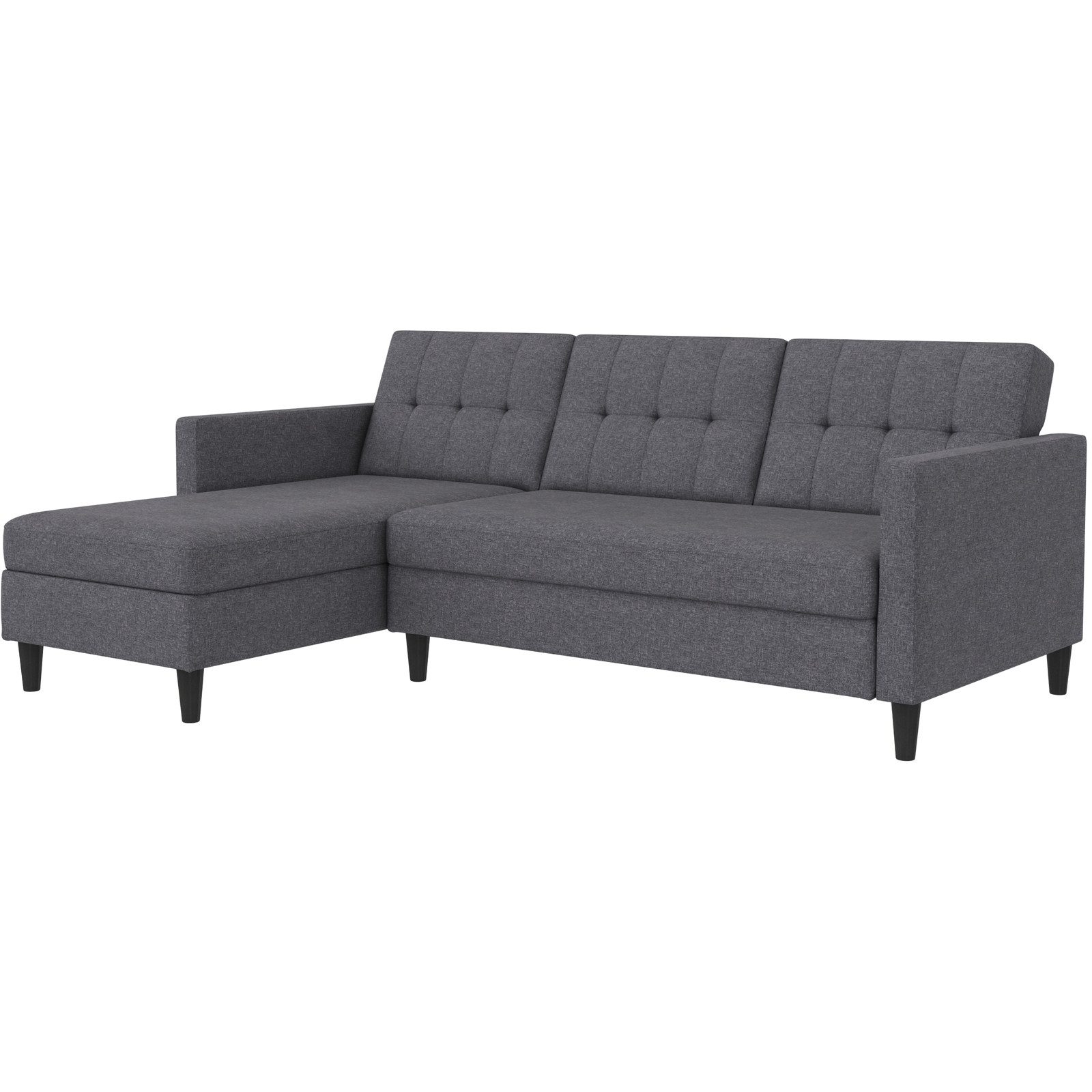 freiraum Schlafsofa Hannover, in Grau, Leinenstoff-Optik - 213x82x153cm (BxHxT)
