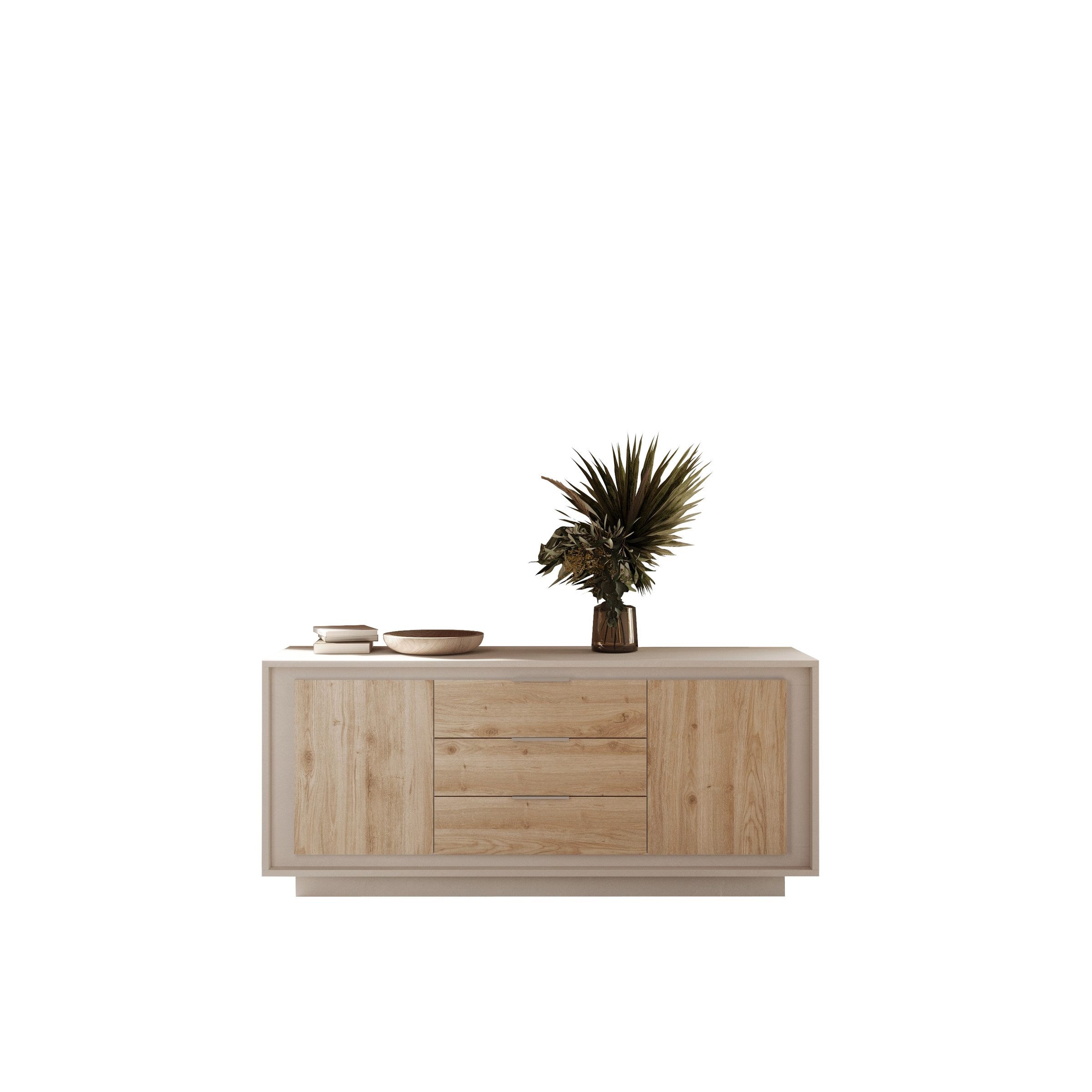freiraum Sideboard Siena, 2 Türen, 3 Schübe, Cashmere / Cadiz Eiche Dekor - 180x80x50 (BxHxT)