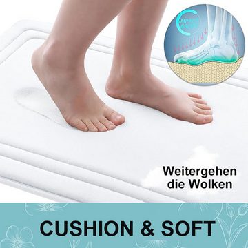 Badematte Memory Schaum Badezimmerteppich Badteppich Badematten Badezimmer MODFU, Memory Schaum, Rutschfeste Rückseite, Rutschfest, Weich, Maschinenwaschbar, Polyester, Badezimmern Waschtischen Schlafzimmern Wohnzimmern Fluren Waschküchen