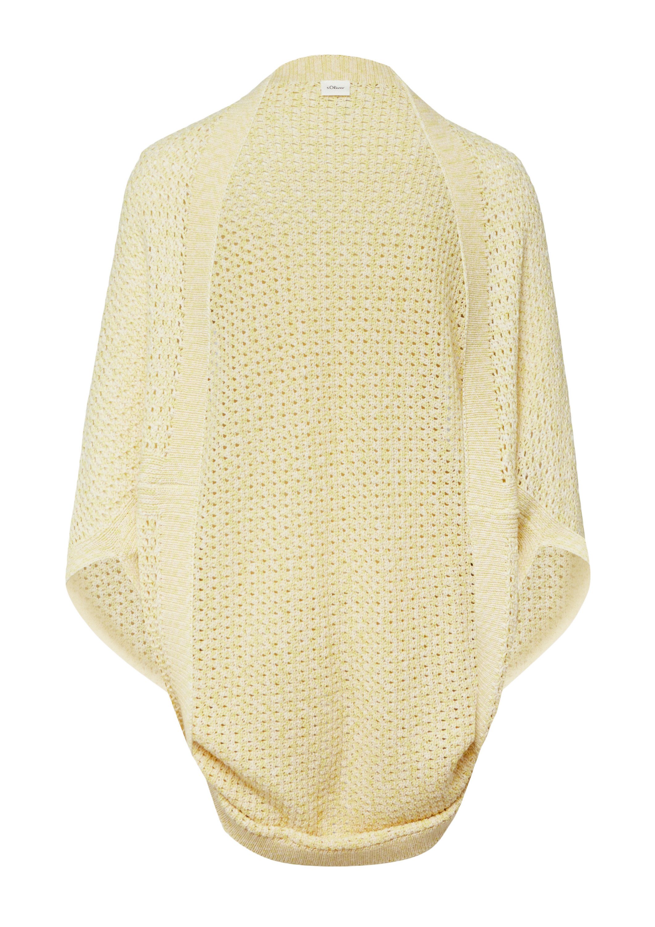 s.Oliver Poncho Indoor-Poncho Leichter Strick-Poncho aus Baumwollmix in O-Shape