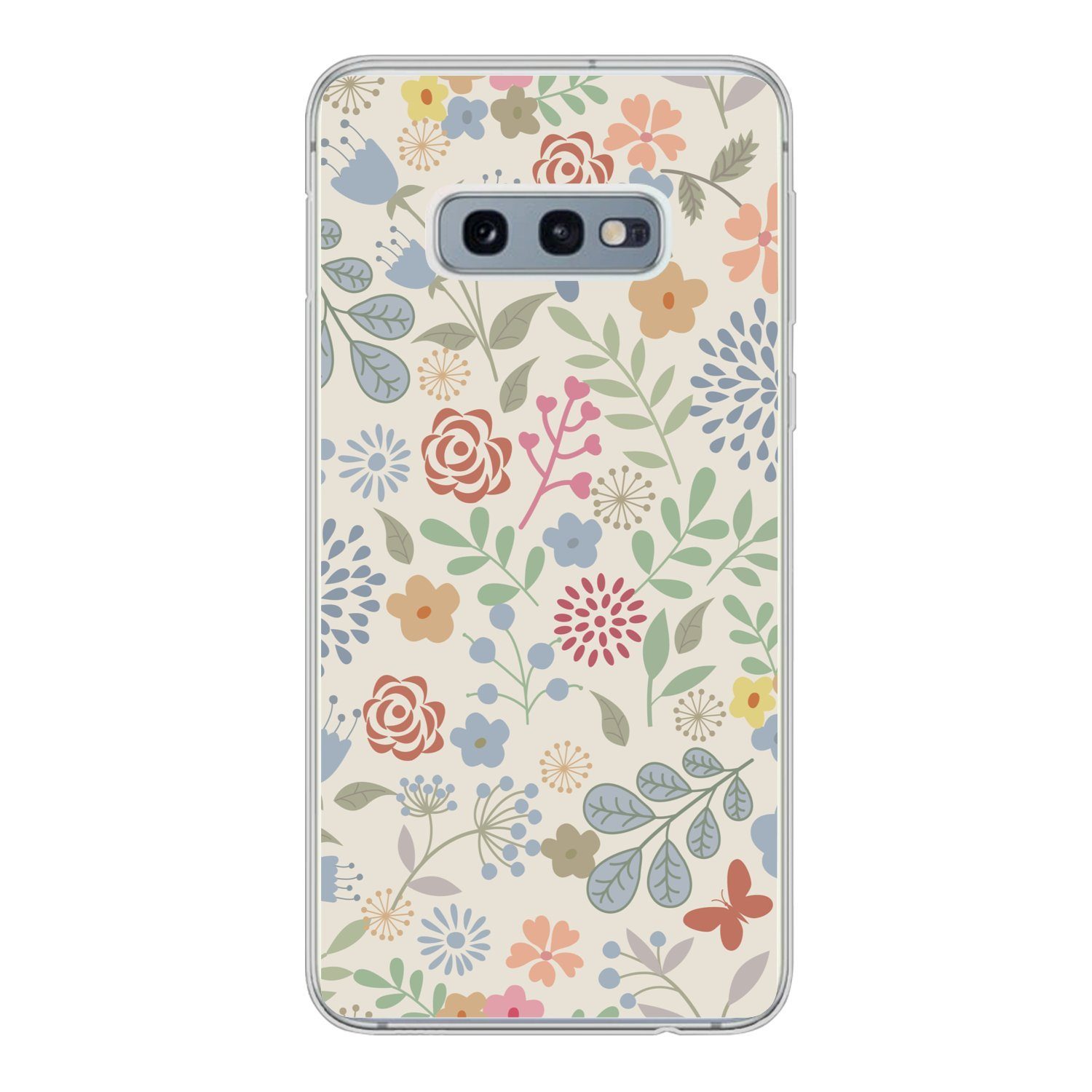 MuchoWow Handyhülle für Samsung Galaxy S10e Eine Blumenmuster-Illustration mit vielen Blum, Phone Case, Silikon, Schutzhülle Dünn