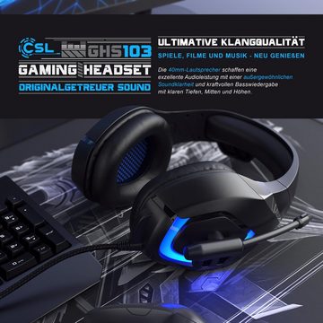 CSL Gaming-Headset (GHS-103" mit Mikrofon, Kopfhörer für Windows/Mac/Linux /PS4/PS4 Pro)