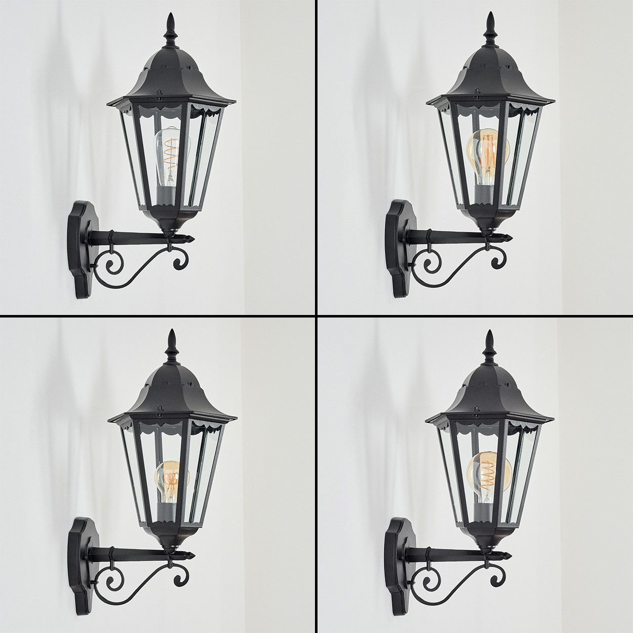 hofstein Außen-Wandleuchte Außenwandlampe aus Metall/Glas in günstig online kaufen