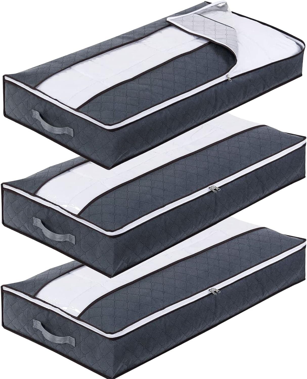 STILVORA Aufbewahrungsbox 3er Unterbettkommode Unterbettbox Stoff faltbar A günstig online kaufen