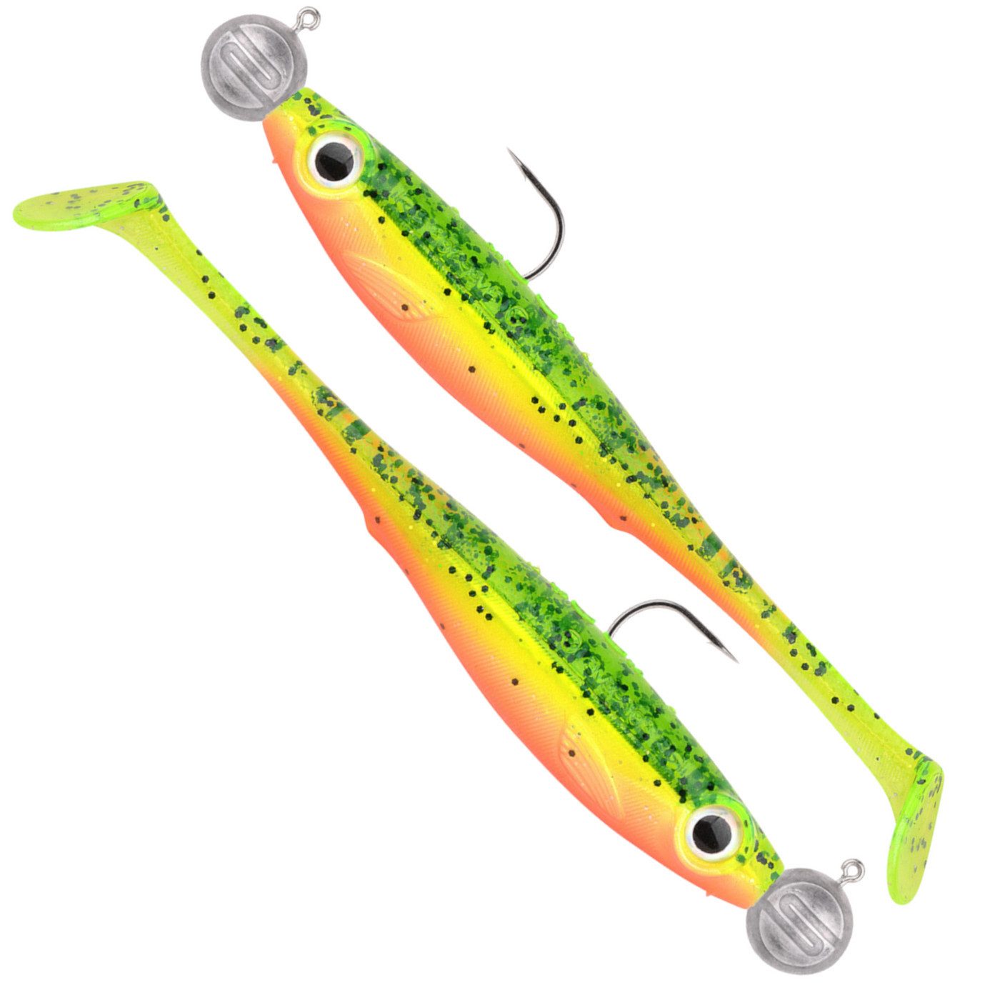 Neptunmaster Kunstköder Spro Iris Popeye to-go 8cm 5+7g - 6 montierte Gummifische + 10 Snaps