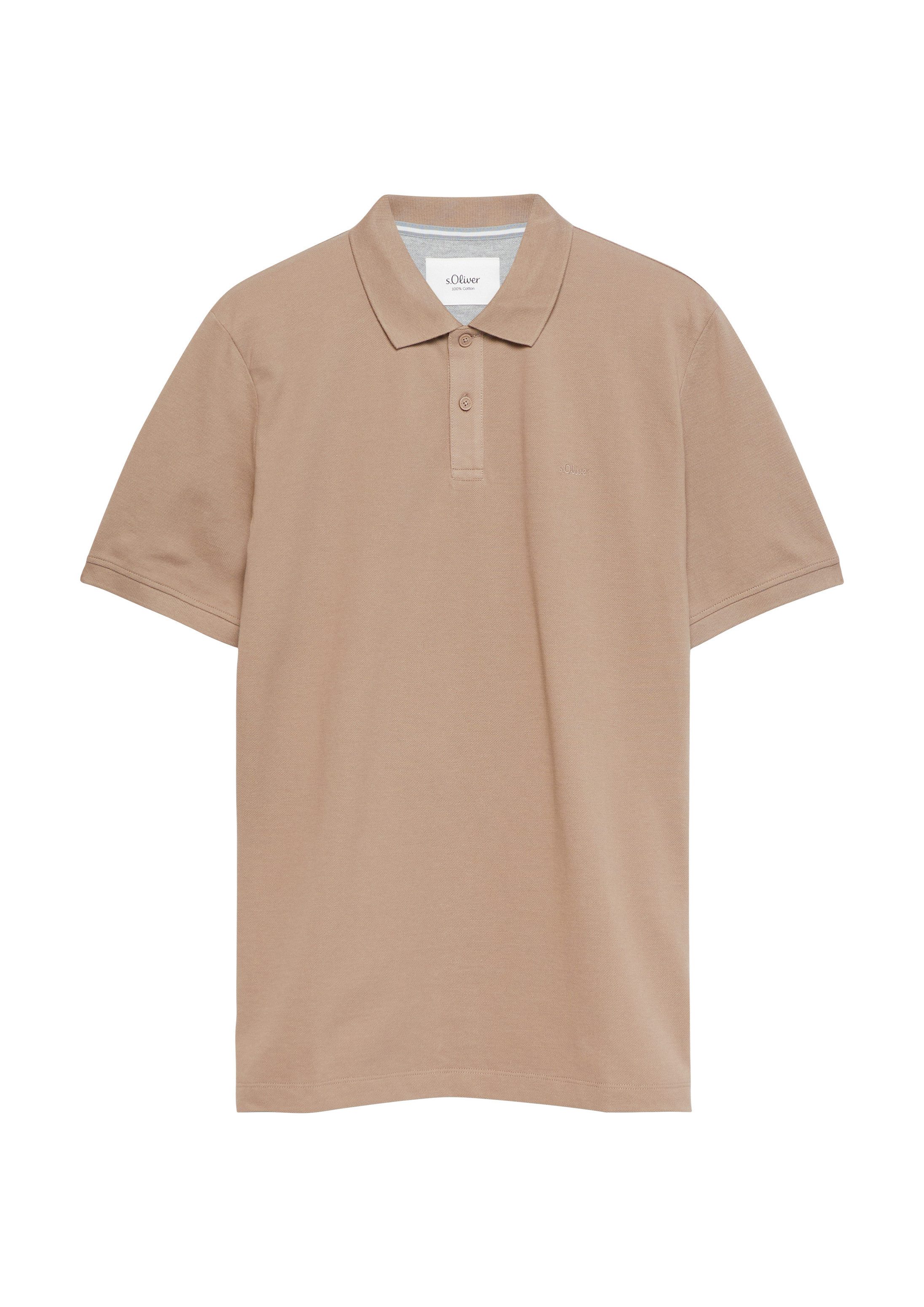 s.Oliver Kurzarmshirt Polo-Shirt Poloshirt aus Baumwollpiqué