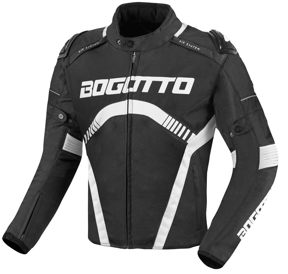 Bogotto Motorradjacke Boomerang wasserdichte Motorrad Textiljacke Black/White