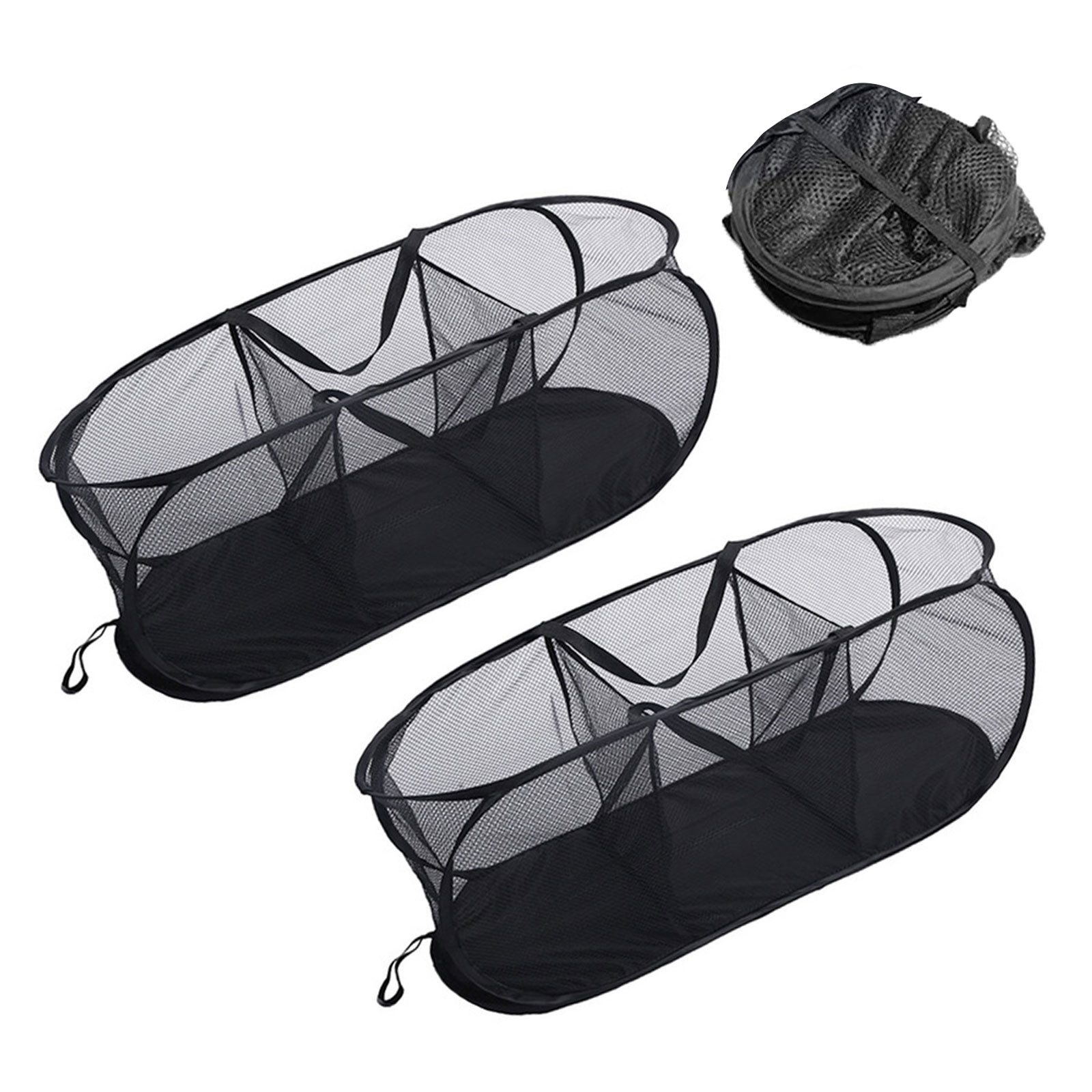 TWSOUL Wäschekorb 2 Stück Faltbarer wäschekorb, 3-Fächer Mesh Pop Up, 82cm, günstig online kaufen