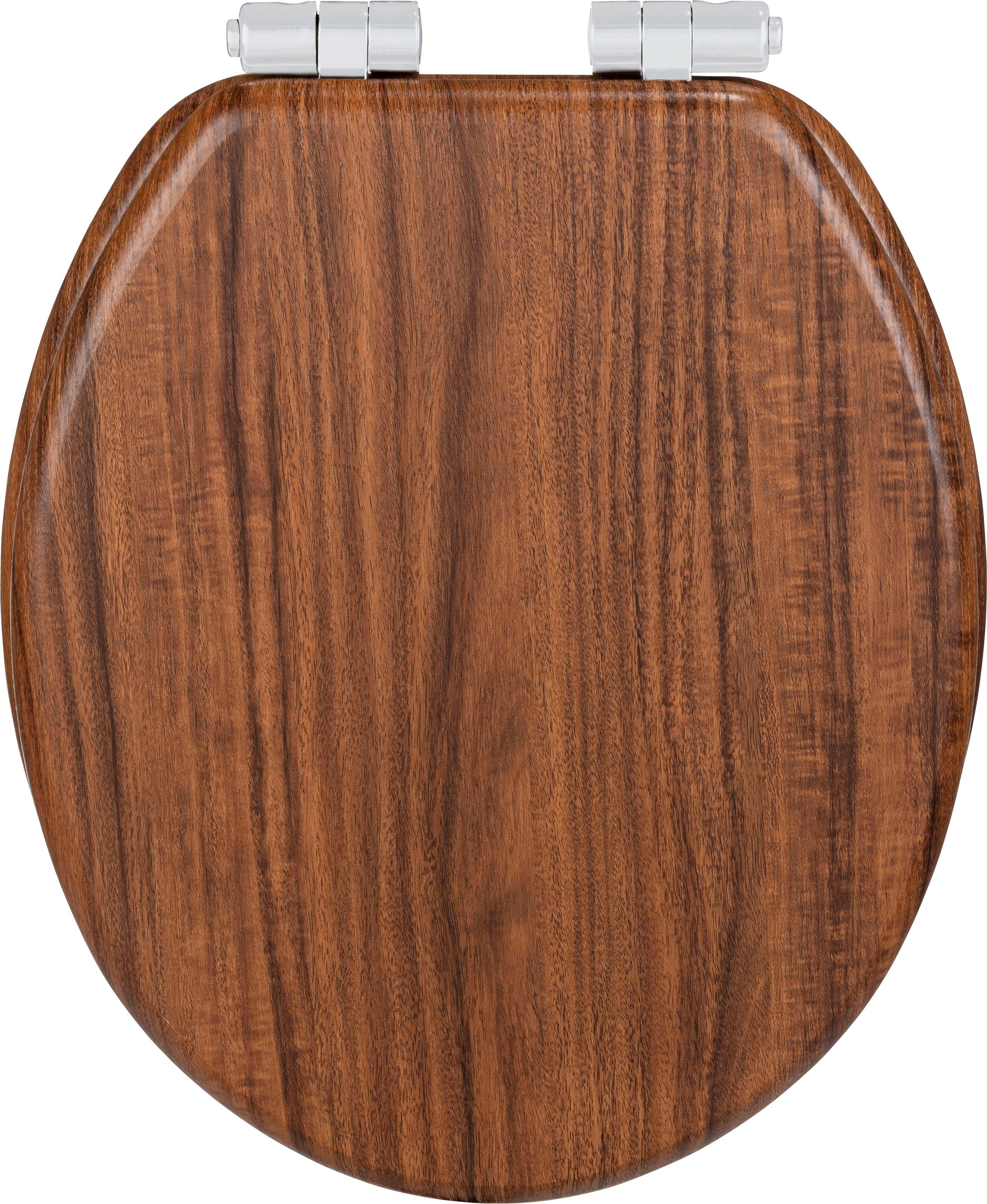 WENKO WC-Sitz Chestnut, braun, aus FSC® zertifiziertem MDF, feuchtigkeitsresistent