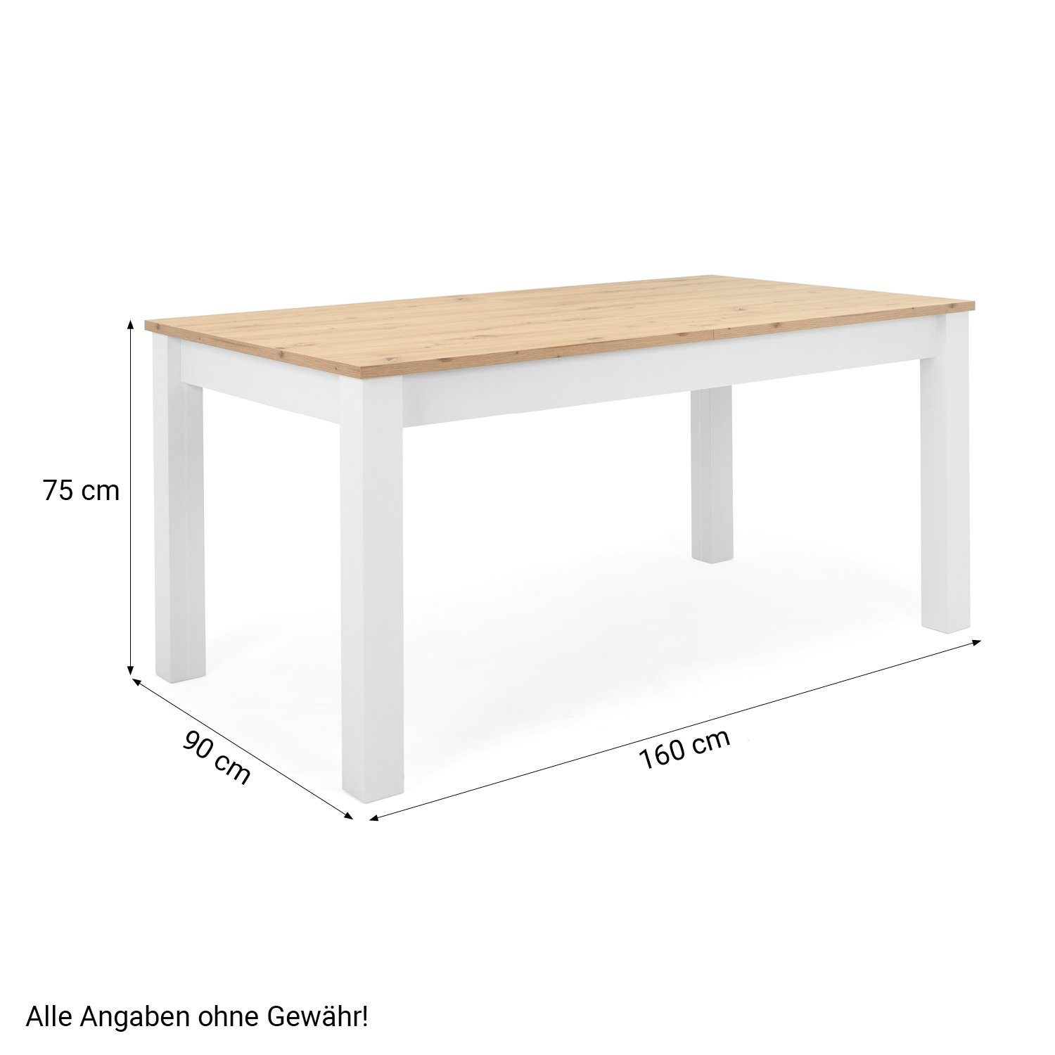 Tisch Set) Weiß Esstisch Küchentisch Wohnzimmer (kein Holz Homestyle4u Ausziehbar