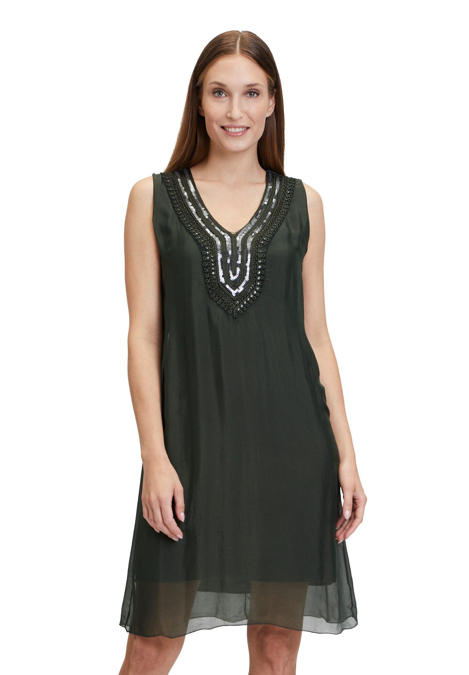 Satinkleid Cartoon Seidenkleid mit Pailletten