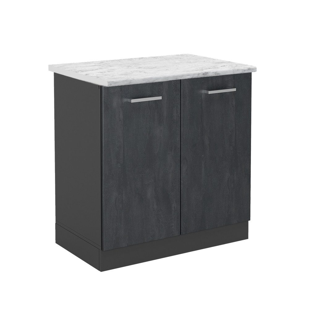 Vicco Spülenunterschrank R-Line, Schwarz Beton/Anthrazit, 80 günstig online kaufen