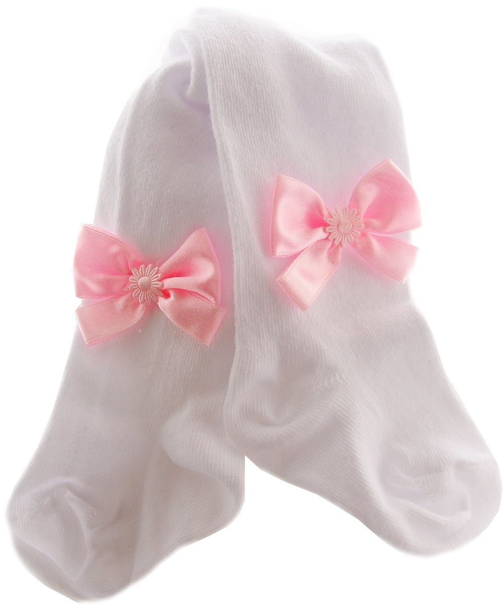 Strumpfhose Strumpfhose Weiß Schleife Baby Kinder Strumpfhosen für Taufe oder Fest