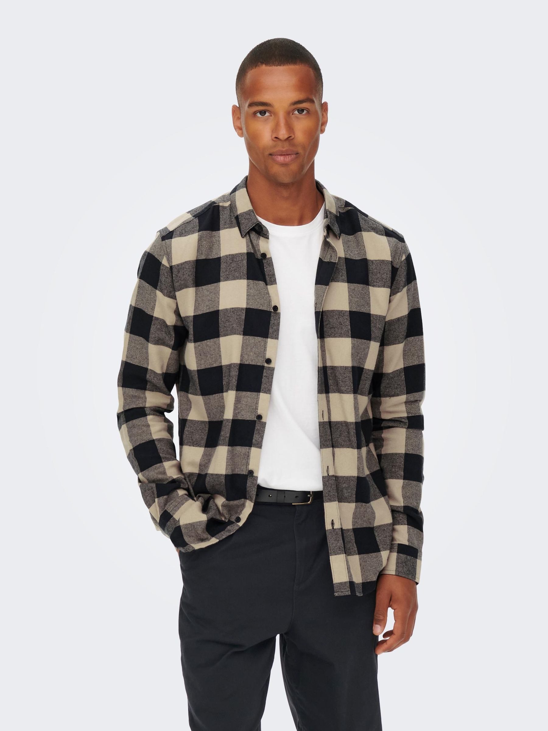 ONLY & SONS Langarmhemd Freizeit Karohemd Holzfäller Kariertes Flanellhemd (1-tlg) ONSGUDMUND LS CHECKED SHIRT NOOS