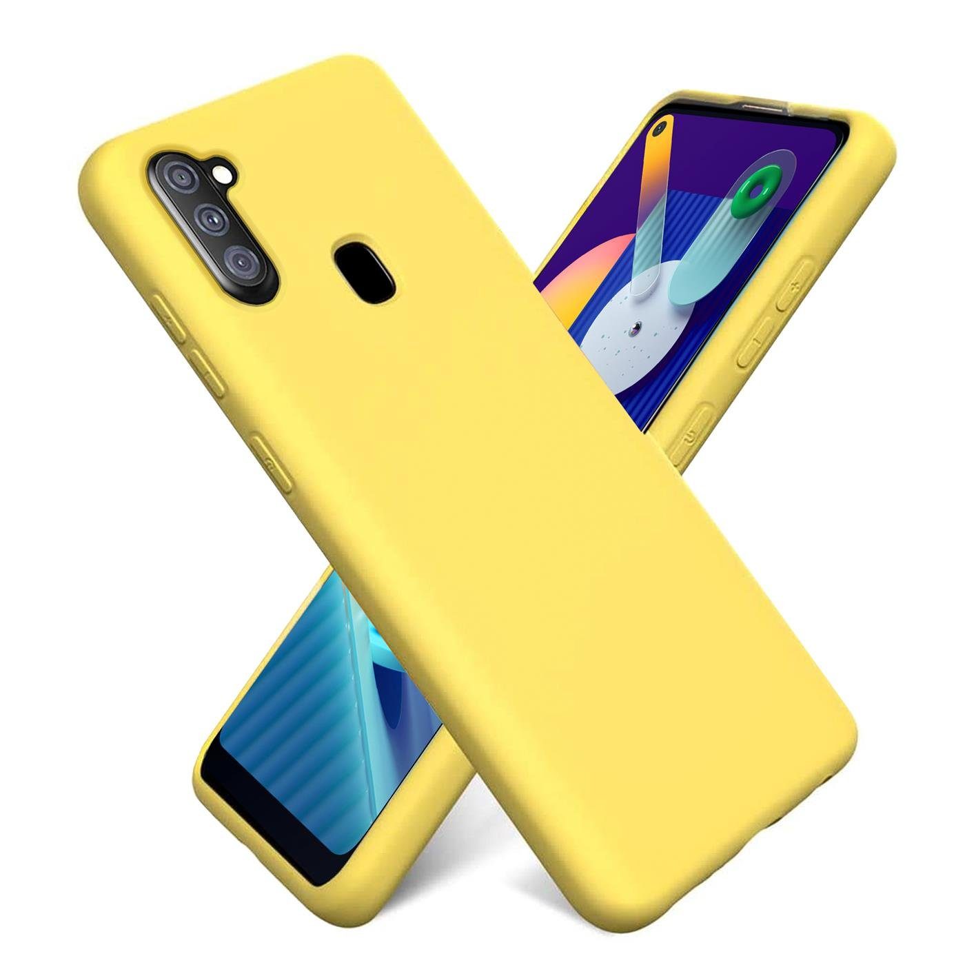 CoolGadget Handyhülle Silikon Case für das Samsung Galaxy M11 Slim TPU Cover 6,4 Zoll, Weiche Schutz Hülle mit Innen Fleece aus Stoff Handy Tasche