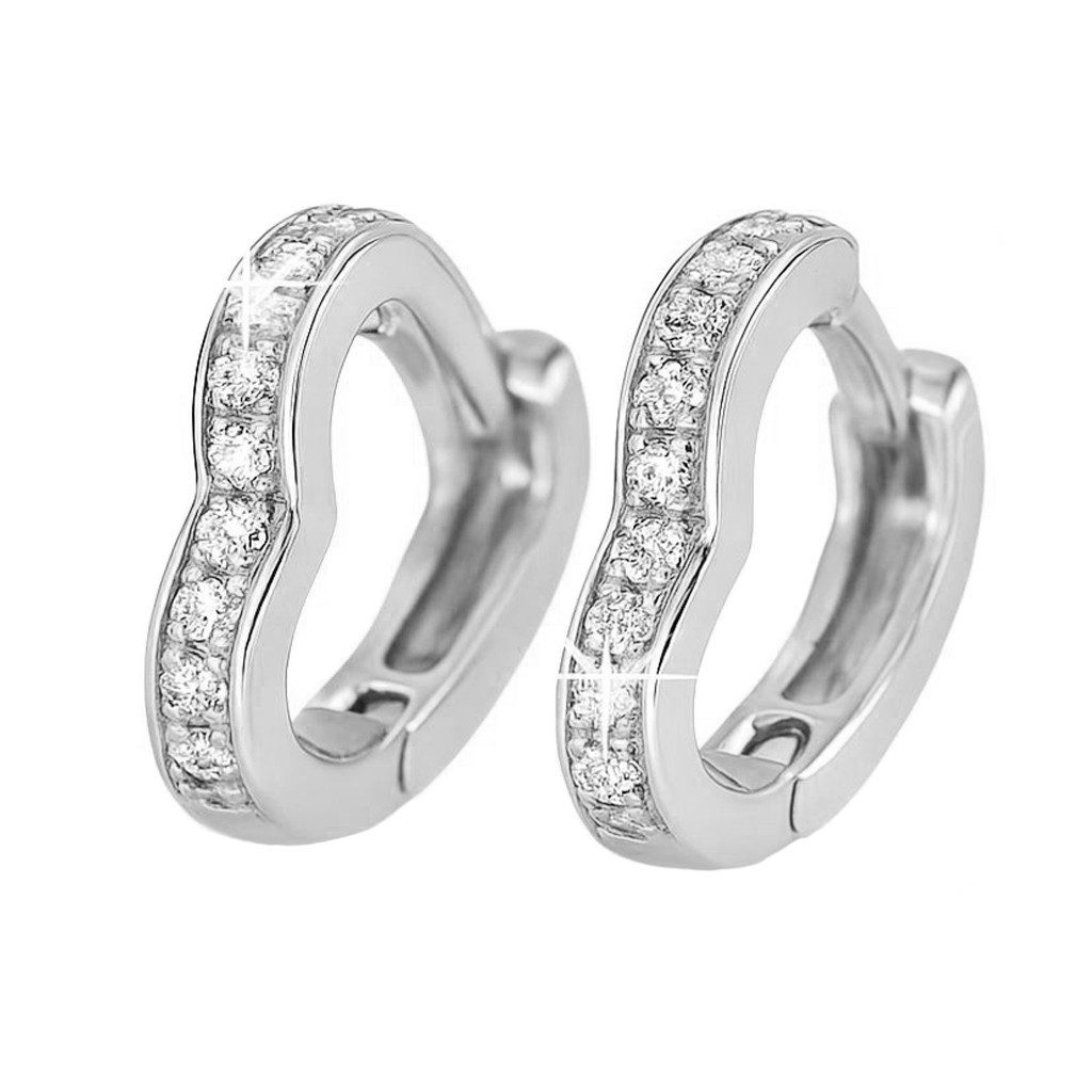 Taffstyle Paar Creolen Creolen 925 Sterling Silber Creolen Herzform Damen O günstig online kaufen