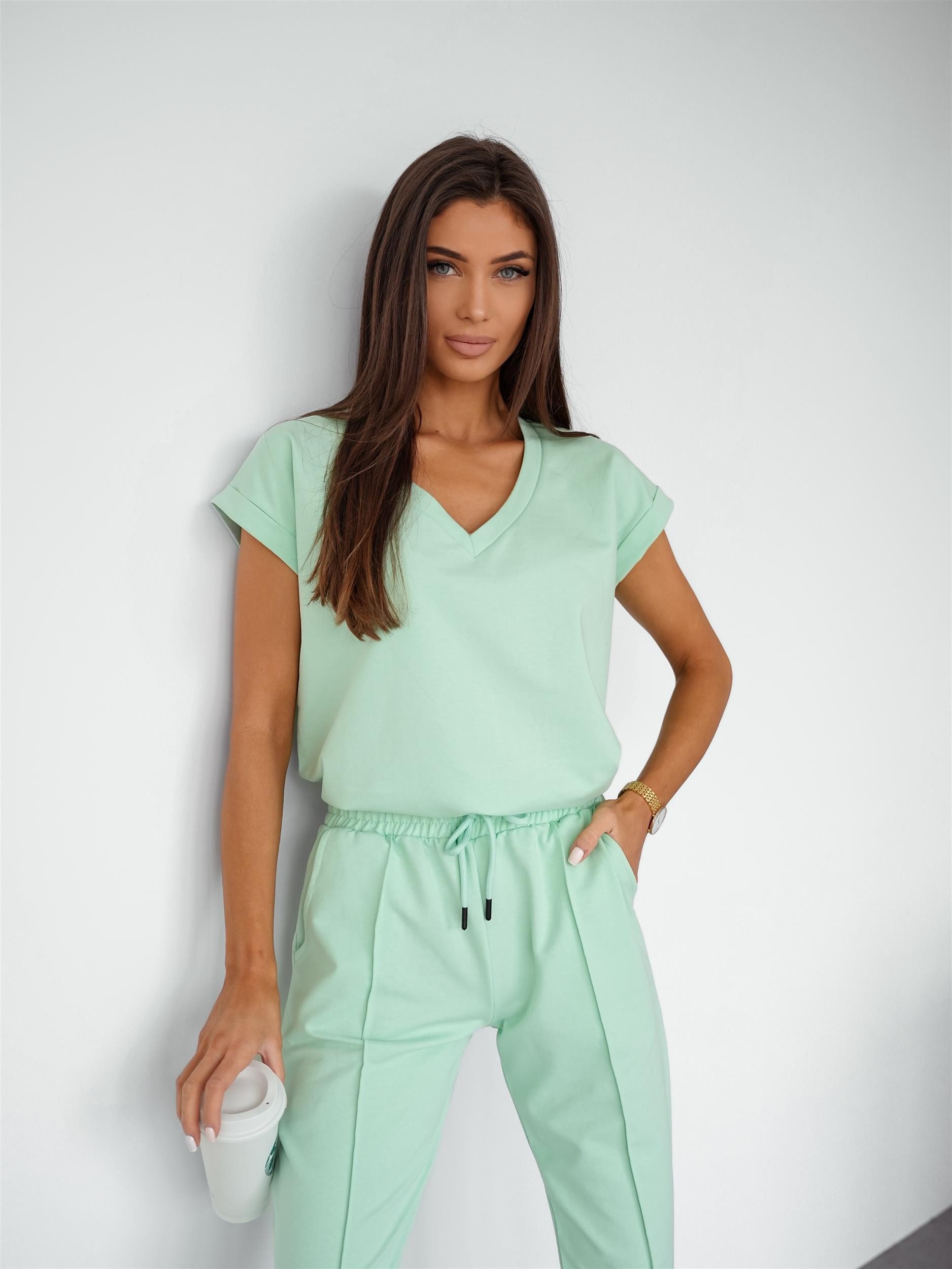 EloModa Jogginganzug Damen Freizeitanzug Jogginganzug Baumwoll-Trainingsanzug Homewear, (2-tlg), MADE IN EU