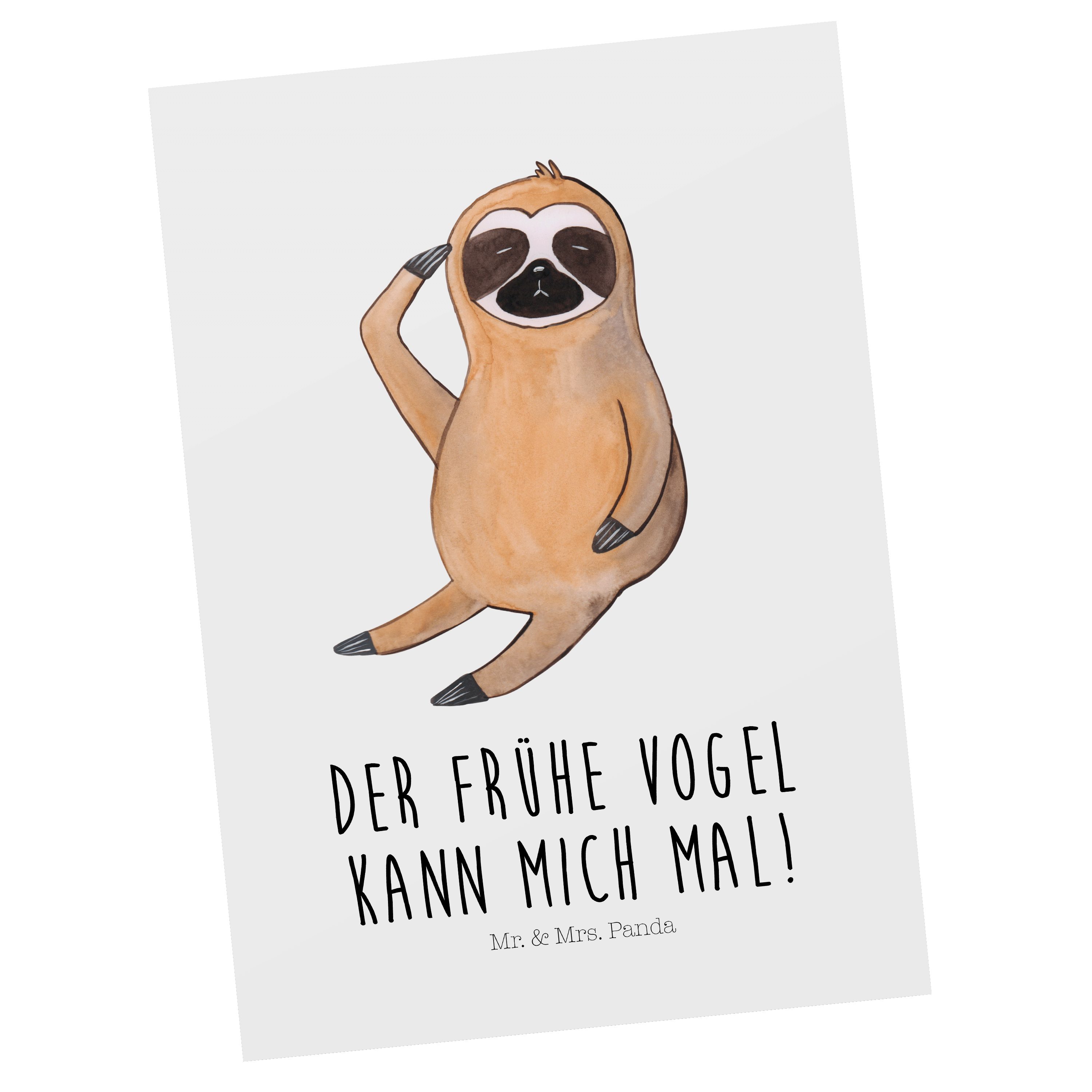 Faultier Panda Mrs. Geschenk, Weiß Deko, der - Mr. frühe Vog Vogel zeigen & Postkarte Faultier -