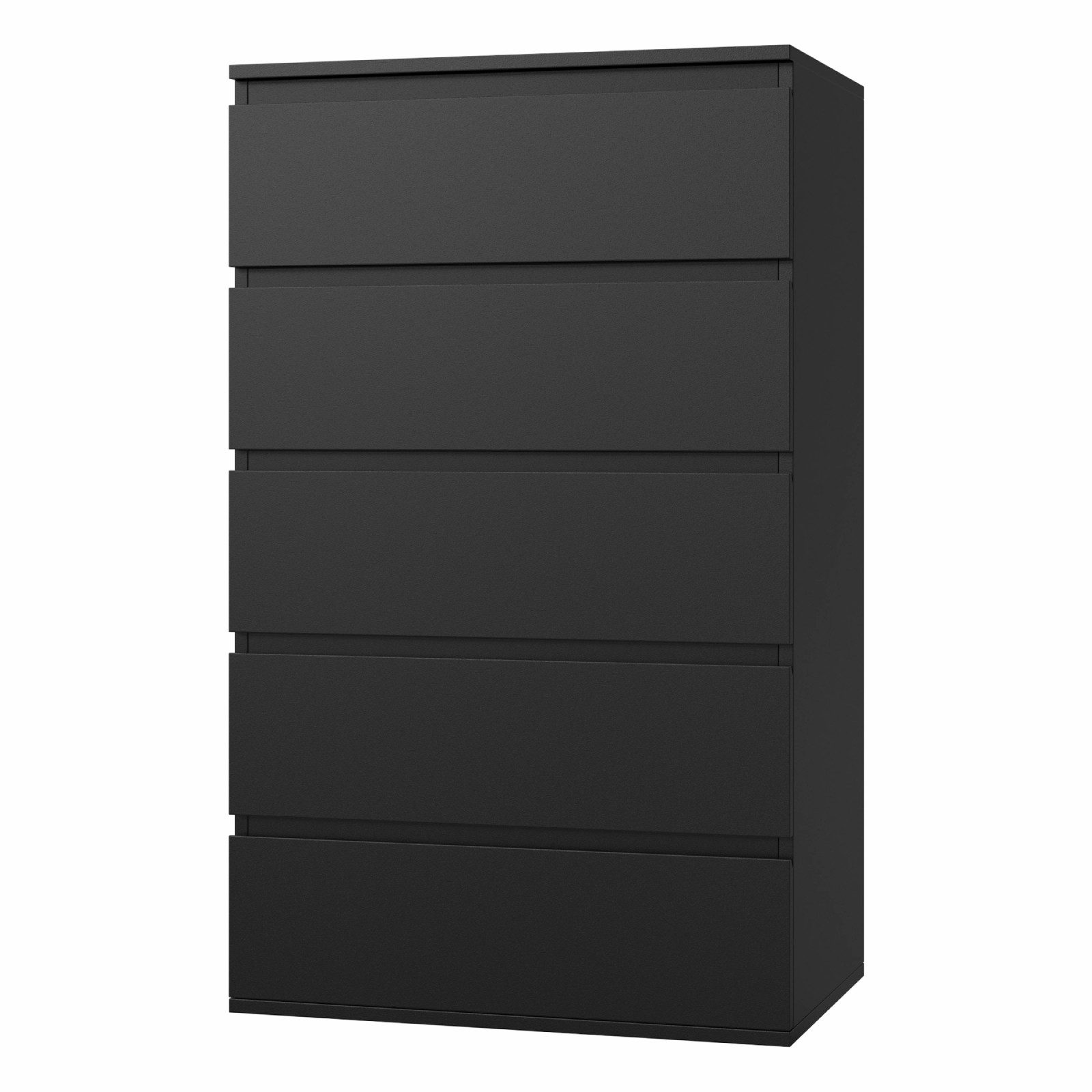 Homfa Kommode, Sideboard mit 5 Schubladen, Schubladenschrank schwarz, 60x40x100 cm