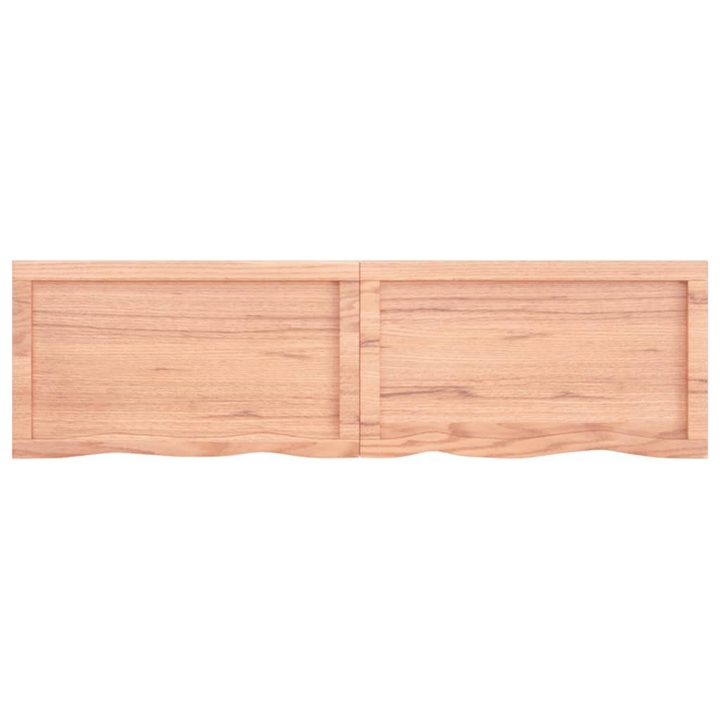 Tischplatte Massivholz Behandelt 140x40x(2-6)cm Hellbraun furnicato Eiche